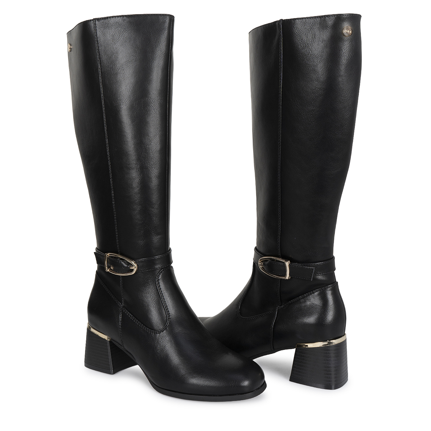 BOTA ALTA JODHPUR CASUAL DAVI-2601 NEGRO SINTETICO ANN D VIAN - 2