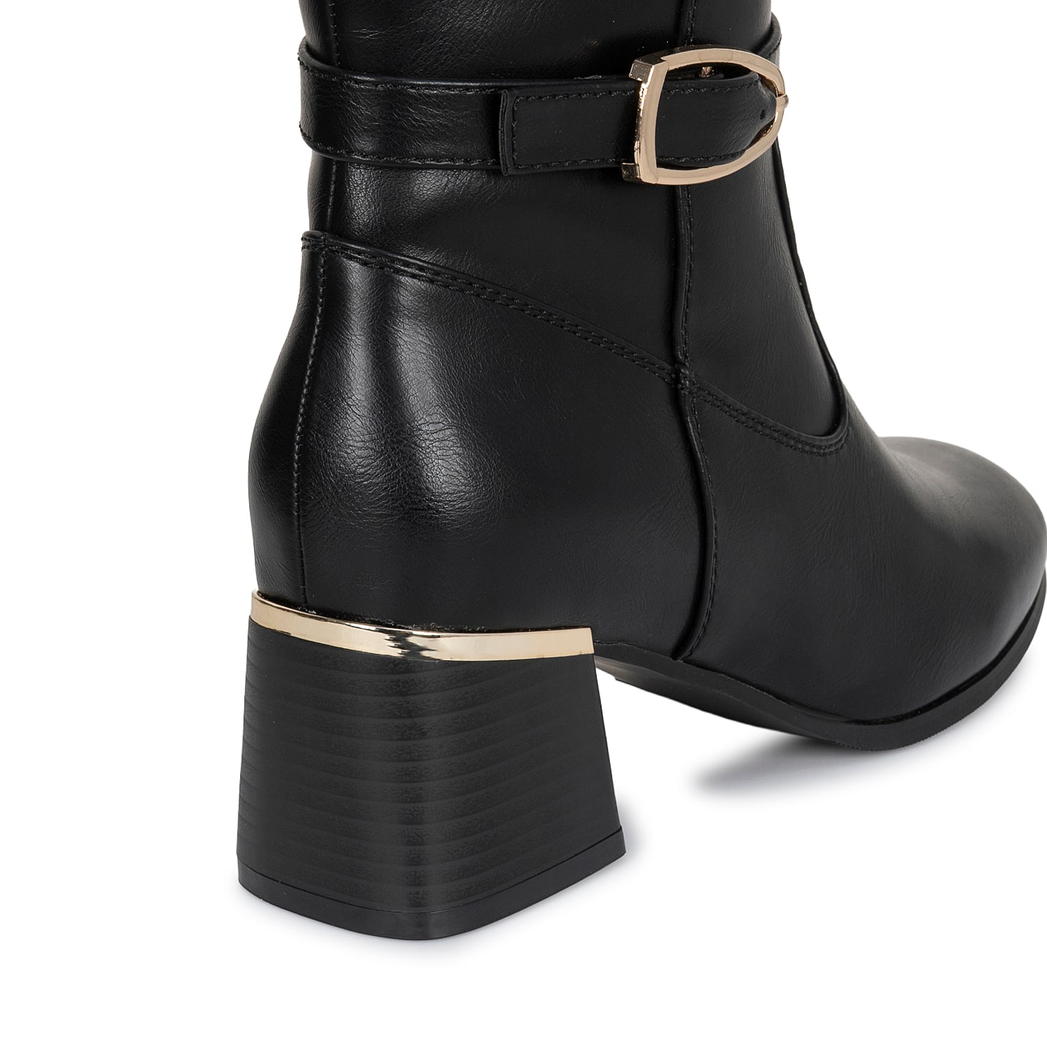 BOTA ALTA JODHPUR CASUAL DAVI-2601 NEGRO SINTETICO ANN D VIAN - 3