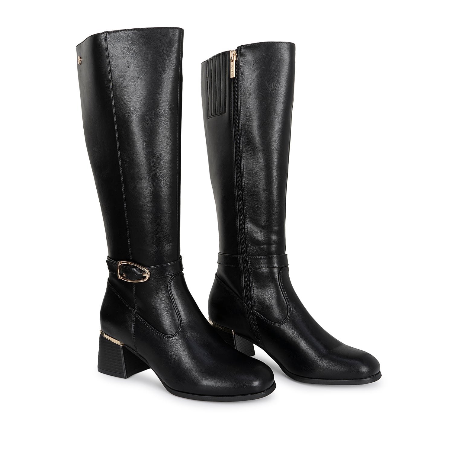 BOTA ALTA JODHPUR CASUAL DAVI-2601 NEGRO SINTETICO ANN D VIAN - 4