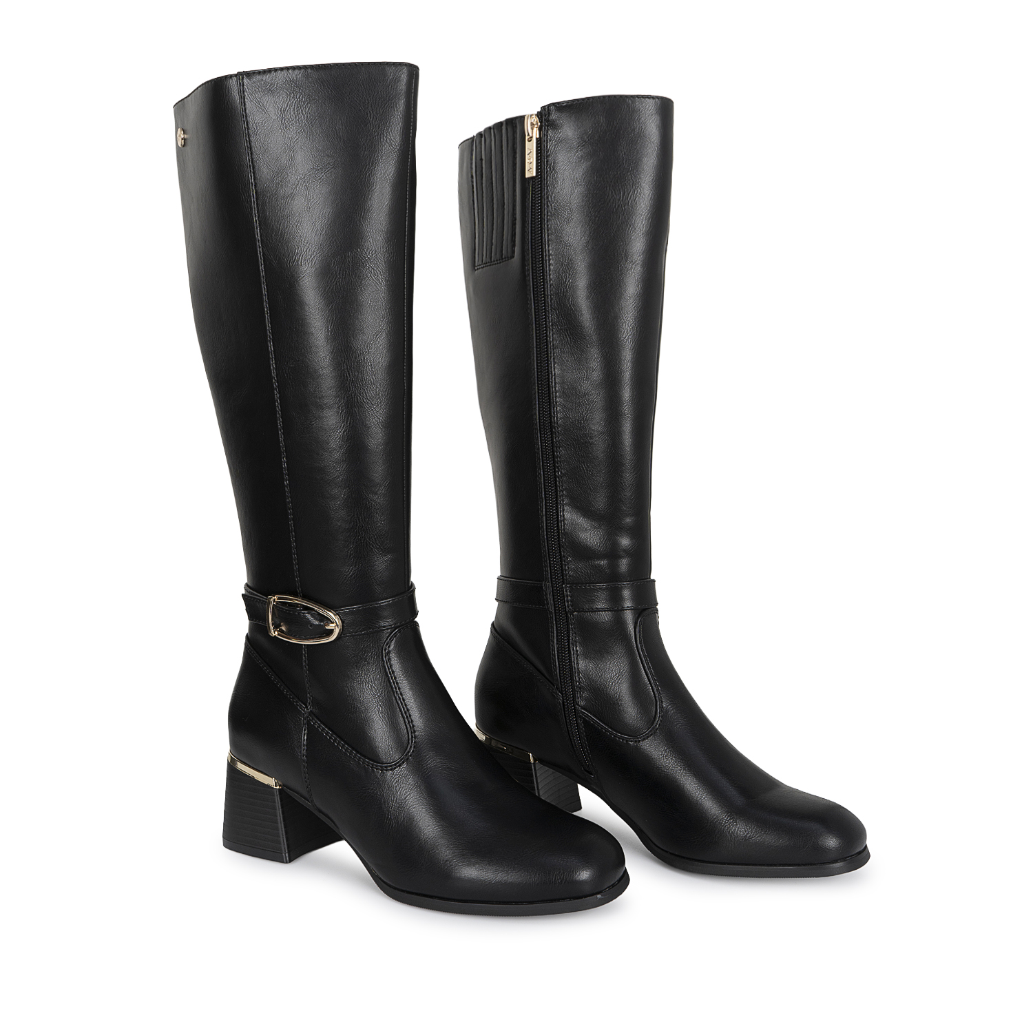 BOTA ALTA JODHPUR CASUAL DAVI-2601 NEGRO SINTETICO ANN D VIAN - 4
