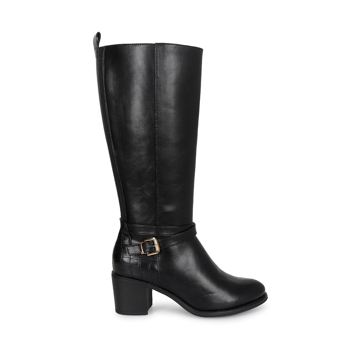 BOTA ALTA JODHPUR CASUAL DAVI-2605 NEGRO SINTETICO ANN D VIAN - 1
