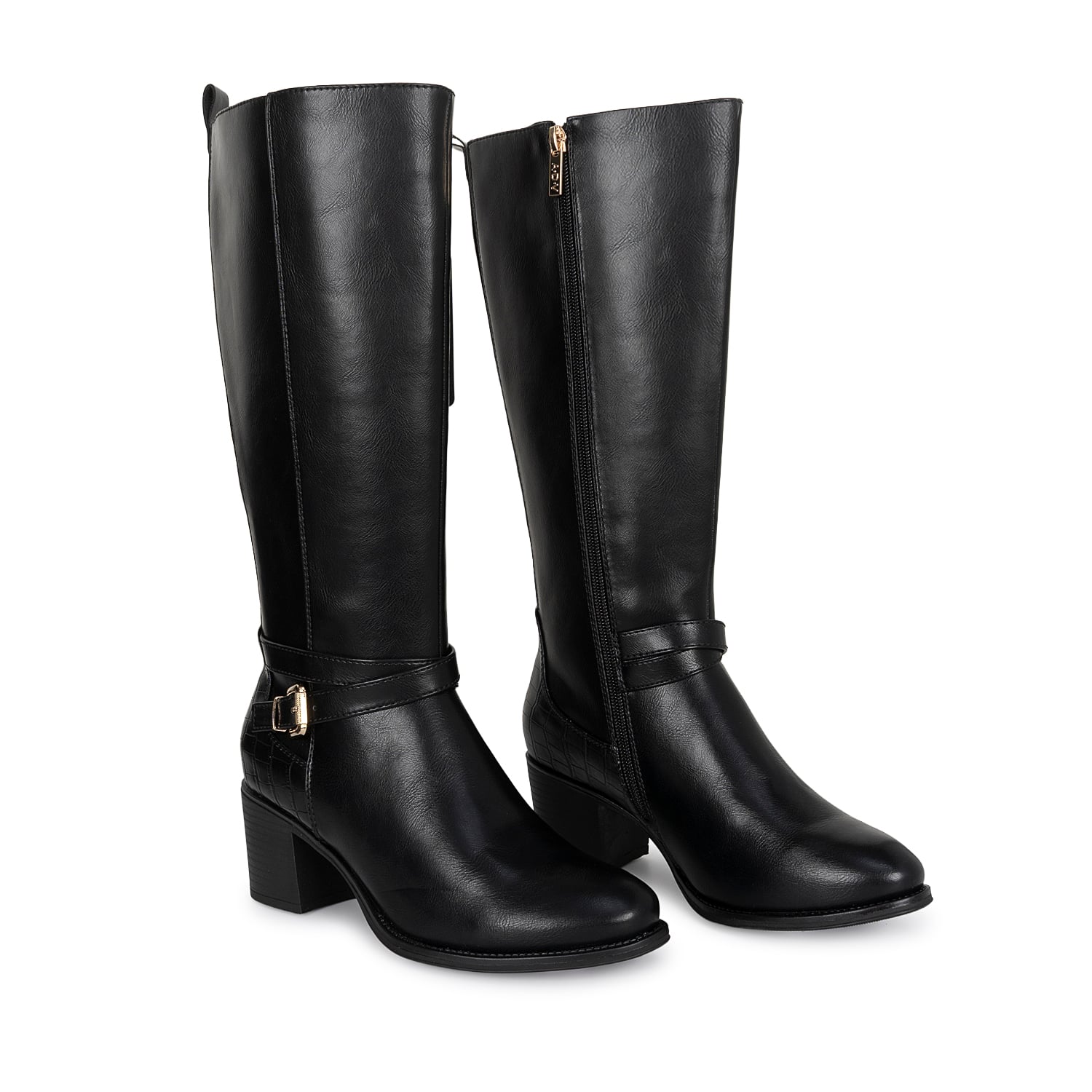BOTA ALTA JODHPUR CASUAL DAVI-2605 NEGRO SINTETICO ANN D VIAN - 4