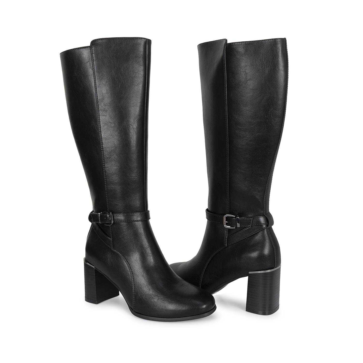 BOTA ALTA JODHPUR CASUAL DAVI-2602 NEGRO SINTETICO ANN D VIAN - 2