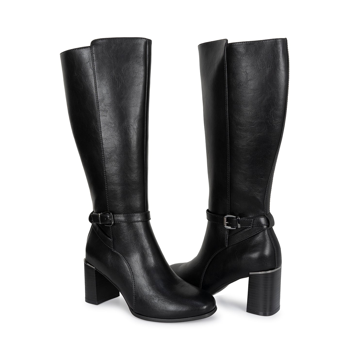 BOTA ALTA JODHPUR CASUAL DAVI-2602 NEGRO SINTETICO ANN D VIAN - 2