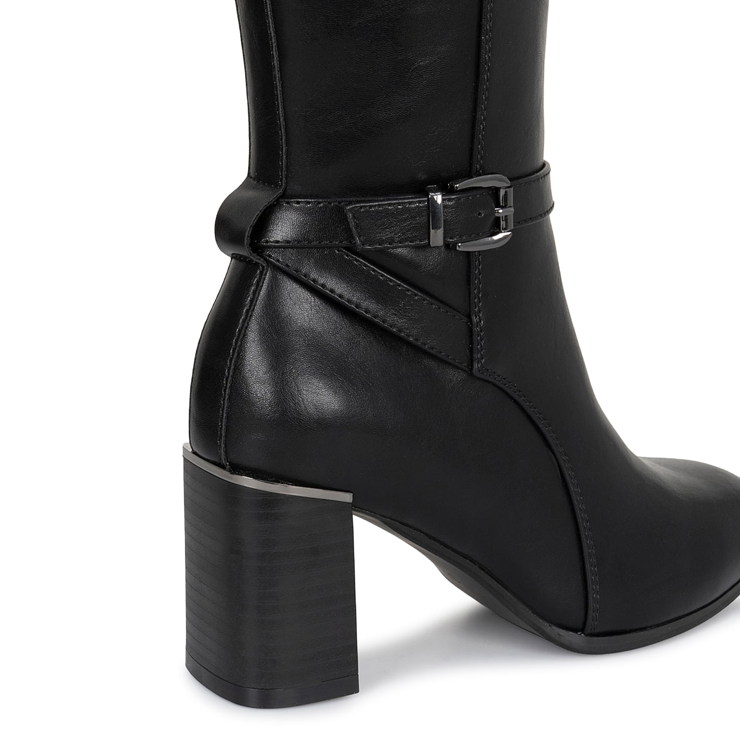BOTA ALTA JODHPUR CASUAL DAVI-2602 NEGRO SINTETICO ANN D VIAN - 3