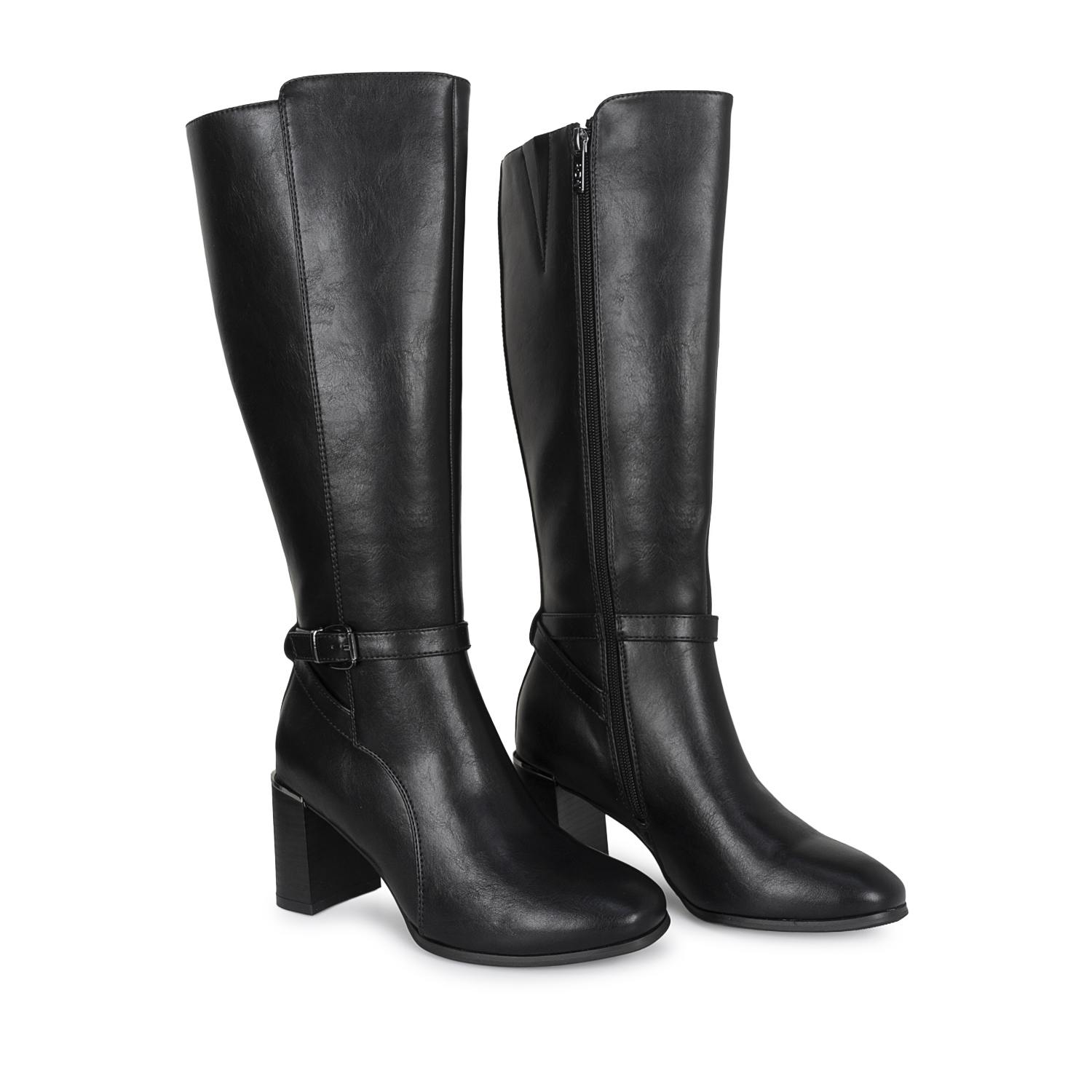 BOTA ALTA JODHPUR CASUAL DAVI-2602 NEGRO SINTETICO ANN D VIAN - 4