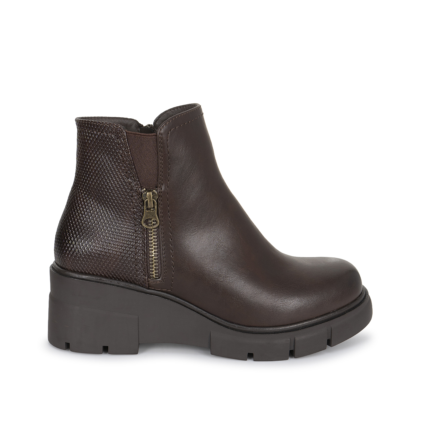 BOTIN CHELSEA CASUAL DAVI-2621 CAFE SINTETICO ANN D VIAN - 1