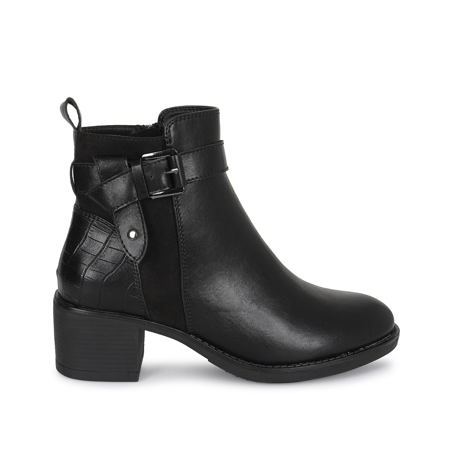 BOTIN JODHPUR CASUAL DAVI-2618 NEGRO SINTETICO ANN D VIAN - 1