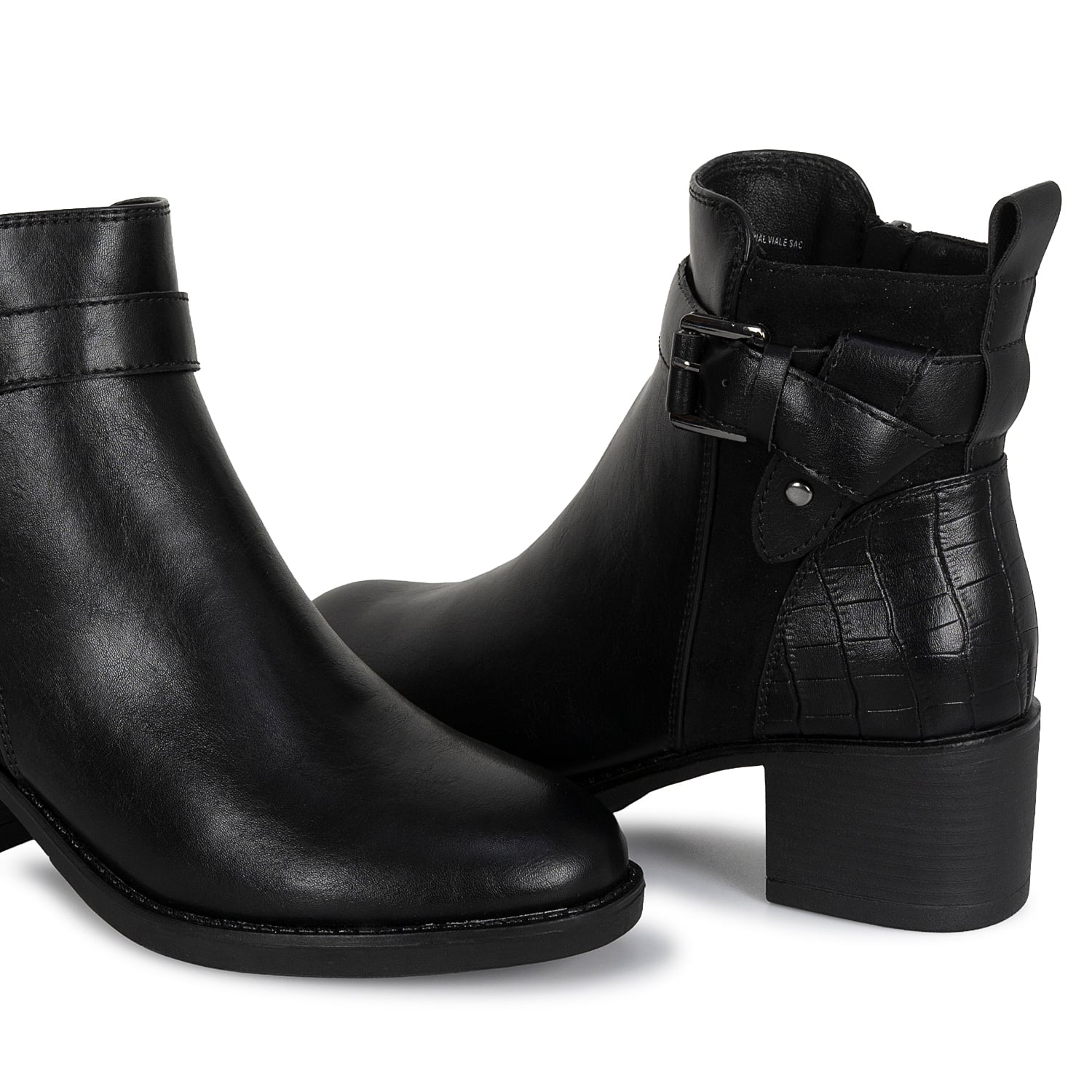 BOTIN JODHPUR CASUAL DAVI-2618 NEGRO SINTETICO ANN D VIAN - 2