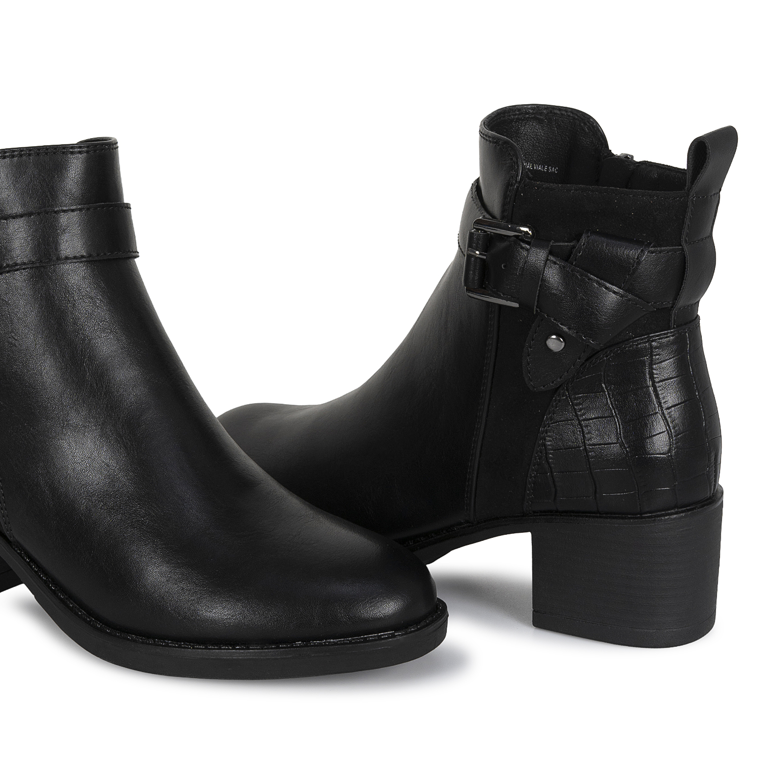 BOTIN JODHPUR CASUAL DAVI-2618 NEGRO SINTETICO ANN D VIAN - 2