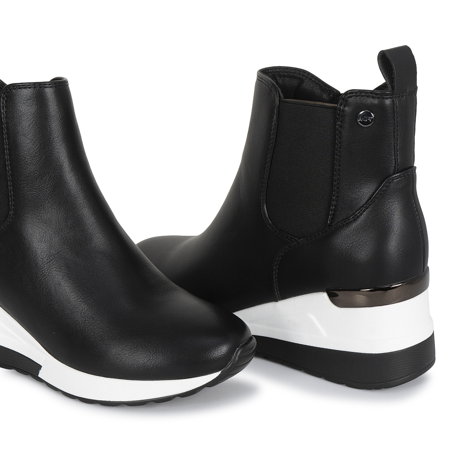 BOTIN CHELSEA CASUAL DAVI-2620 NEGRO SINTETICO ANN D VIAN - 2