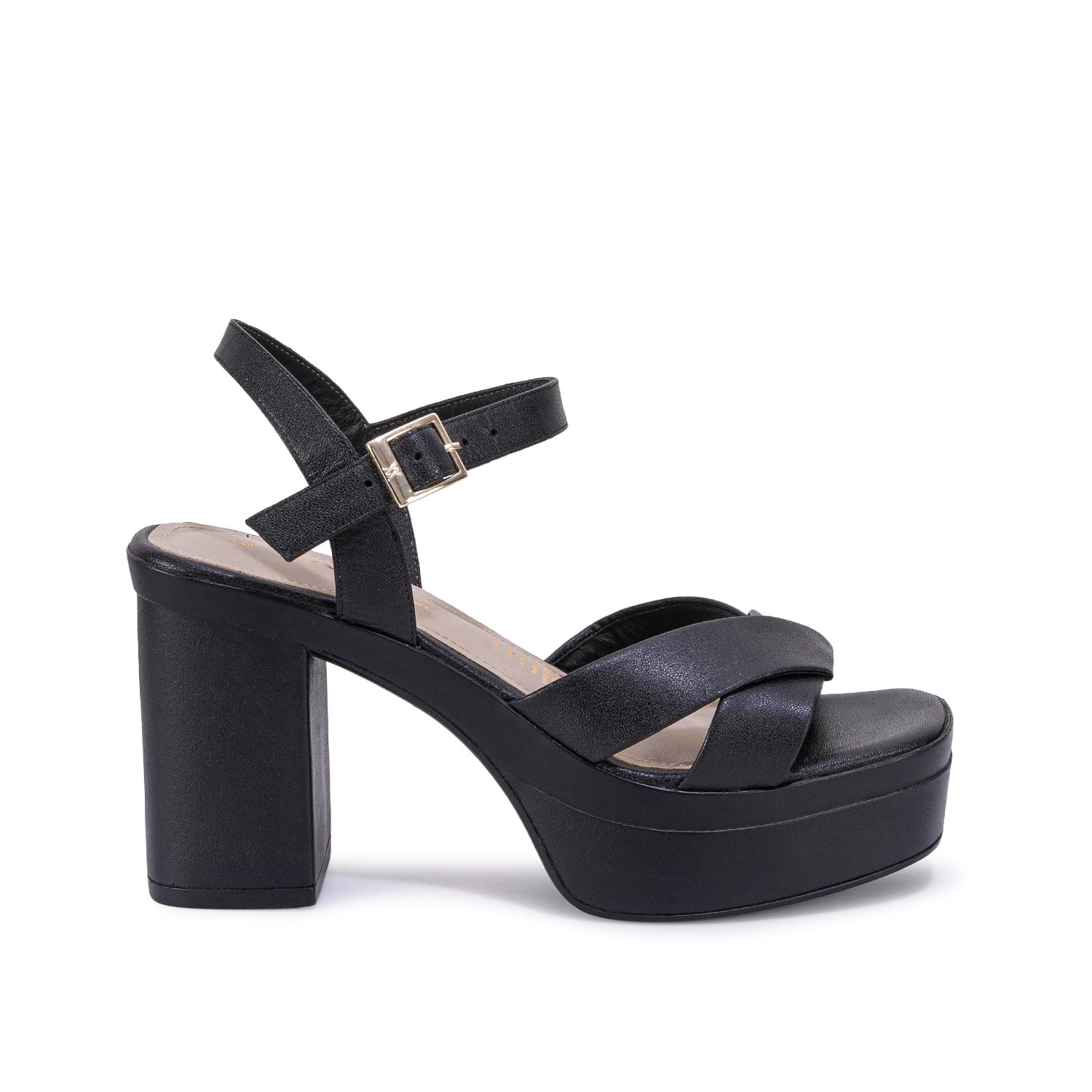 SANDALIA D'ORSAY CASUAL ECO-2701 NEGRO VIALE CUERO - 1