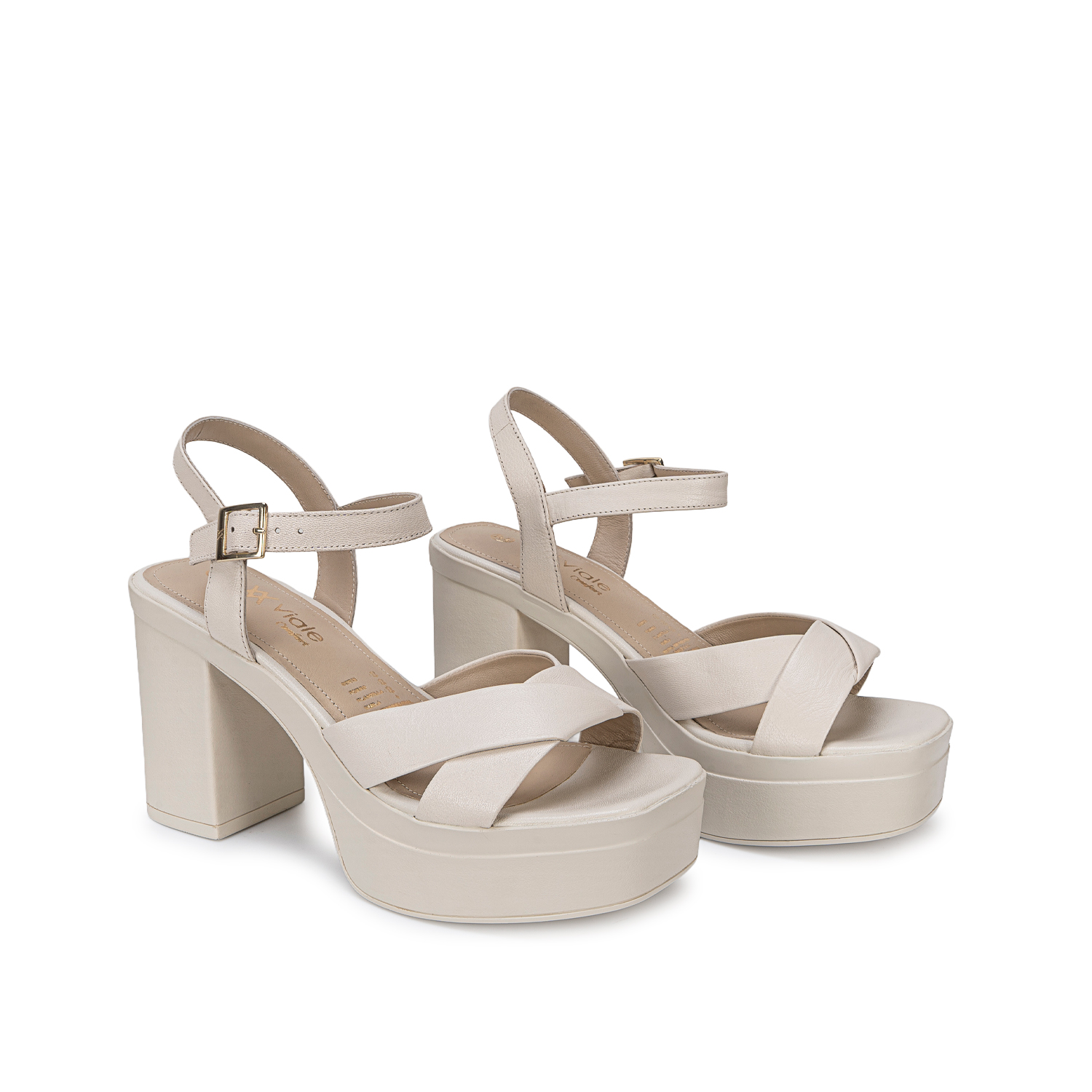 SANDALIA D'ORSAY CASUAL ECO-2701 HUESO VIALE CUERO - 4