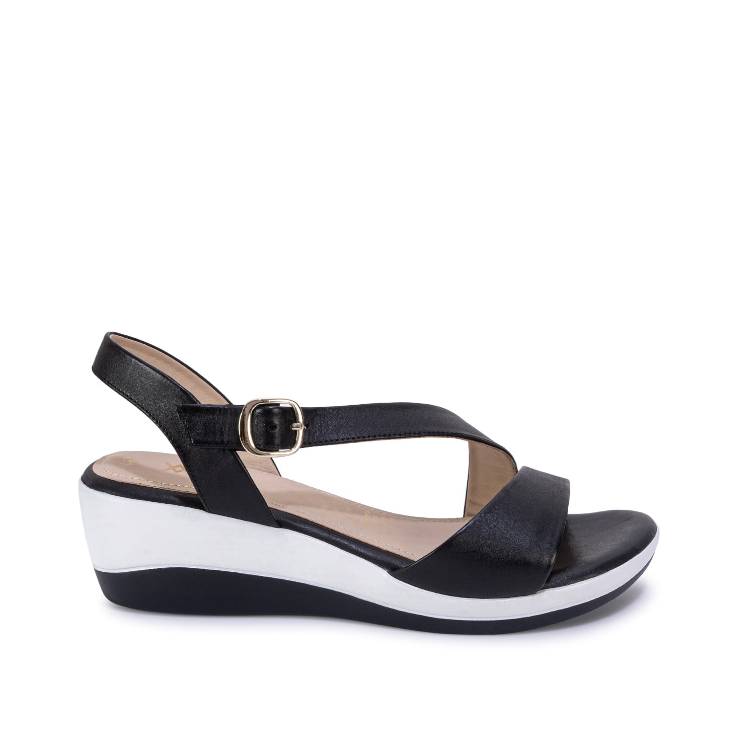 SANDALIA STRAP CASUAL ALE-2734 NEGRO VIALE CUERO - 1