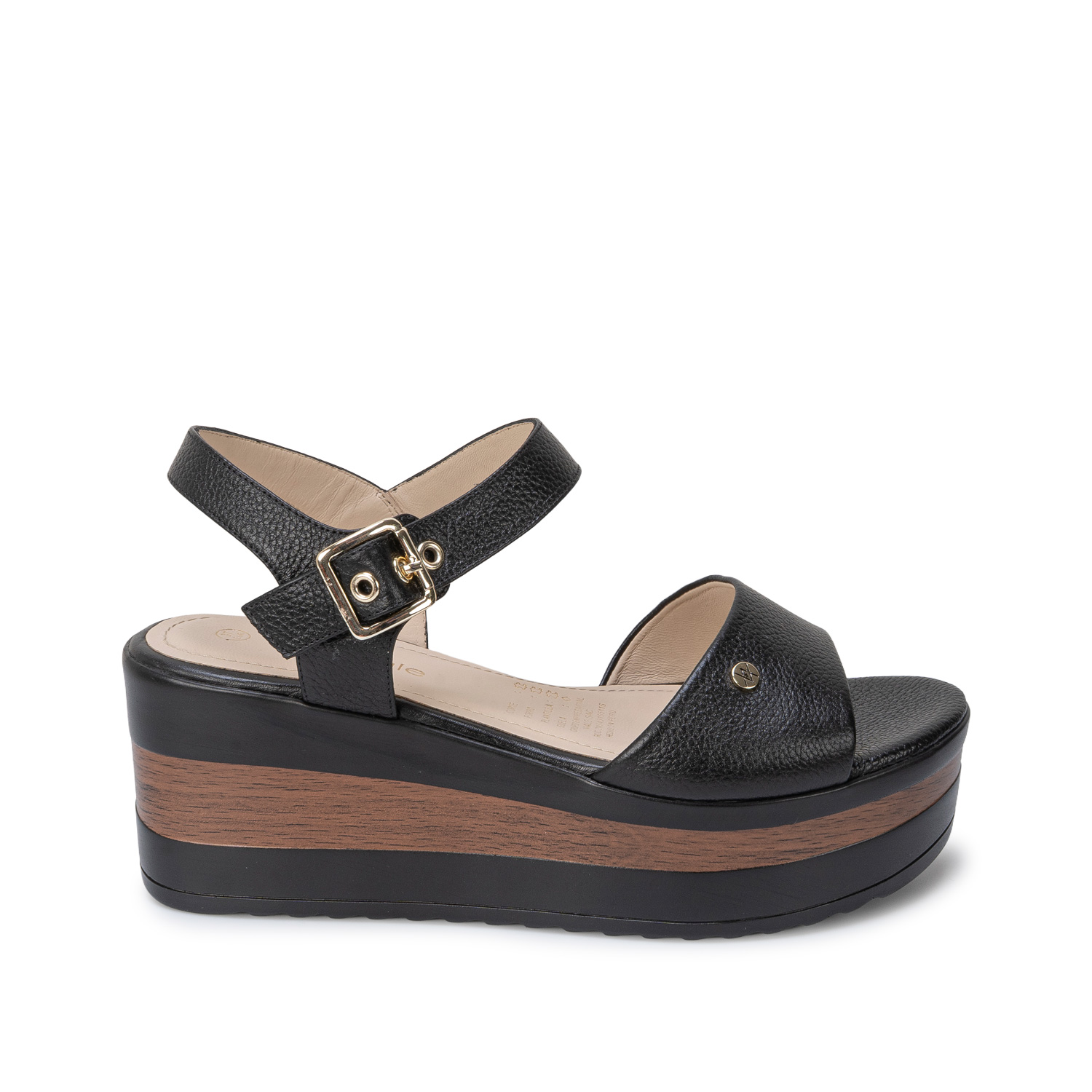 SANDALIA D'ORSAY CASUAL DAYA-2707 NEGRO VIALE CUERO - 1