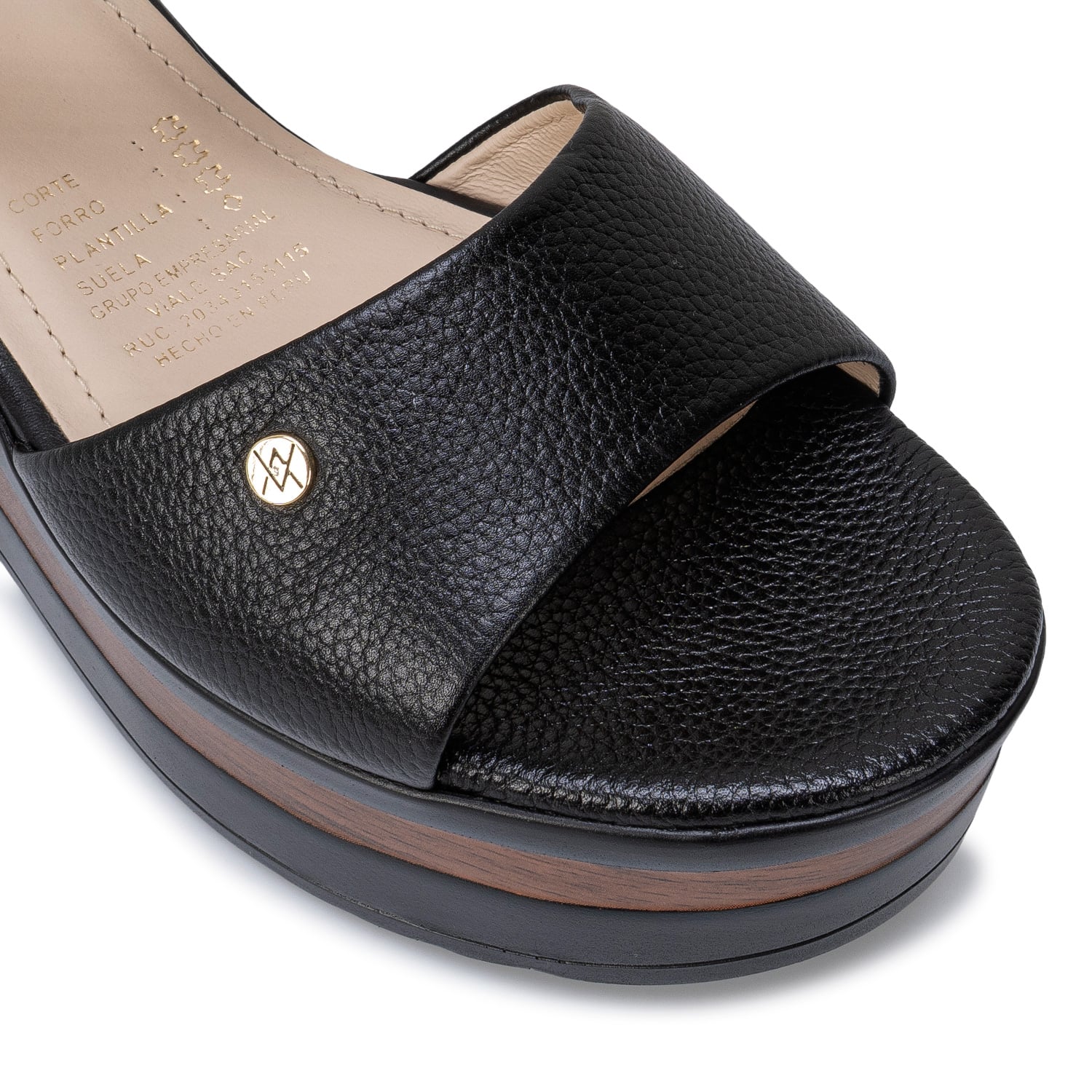 SANDALIA D'ORSAY CASUAL DAYA-2707 NEGRO VIALE CUERO - 3