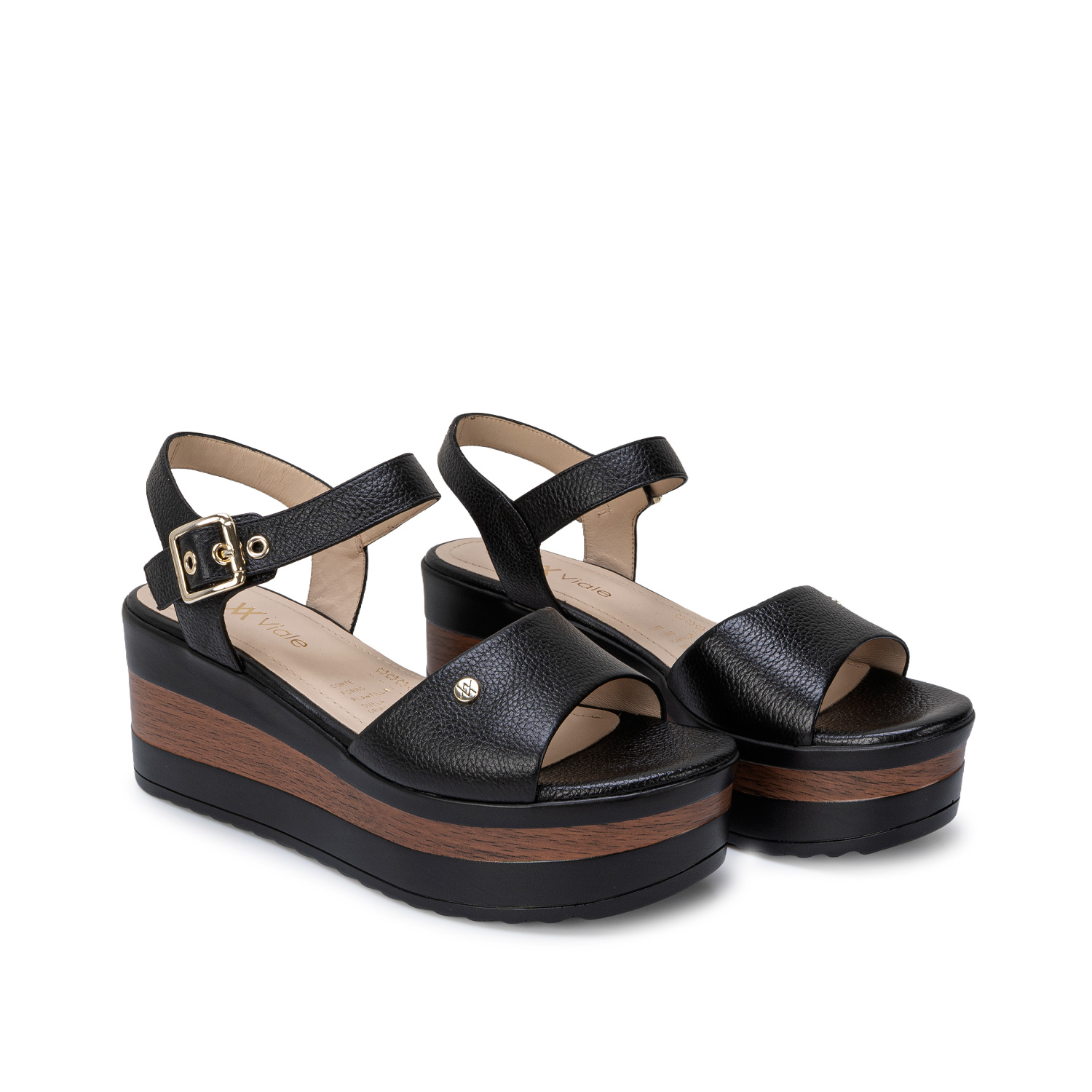 SANDALIA D'ORSAY CASUAL DAYA-2707 NEGRO VIALE CUERO - 4