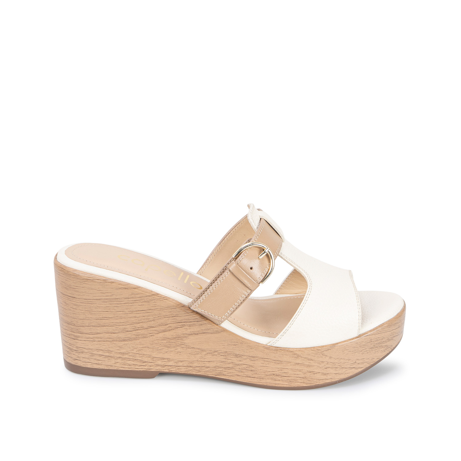 SANDALIA SLIDE CASUAL LINDA-2730 HUESO VIALE CUERO - 1