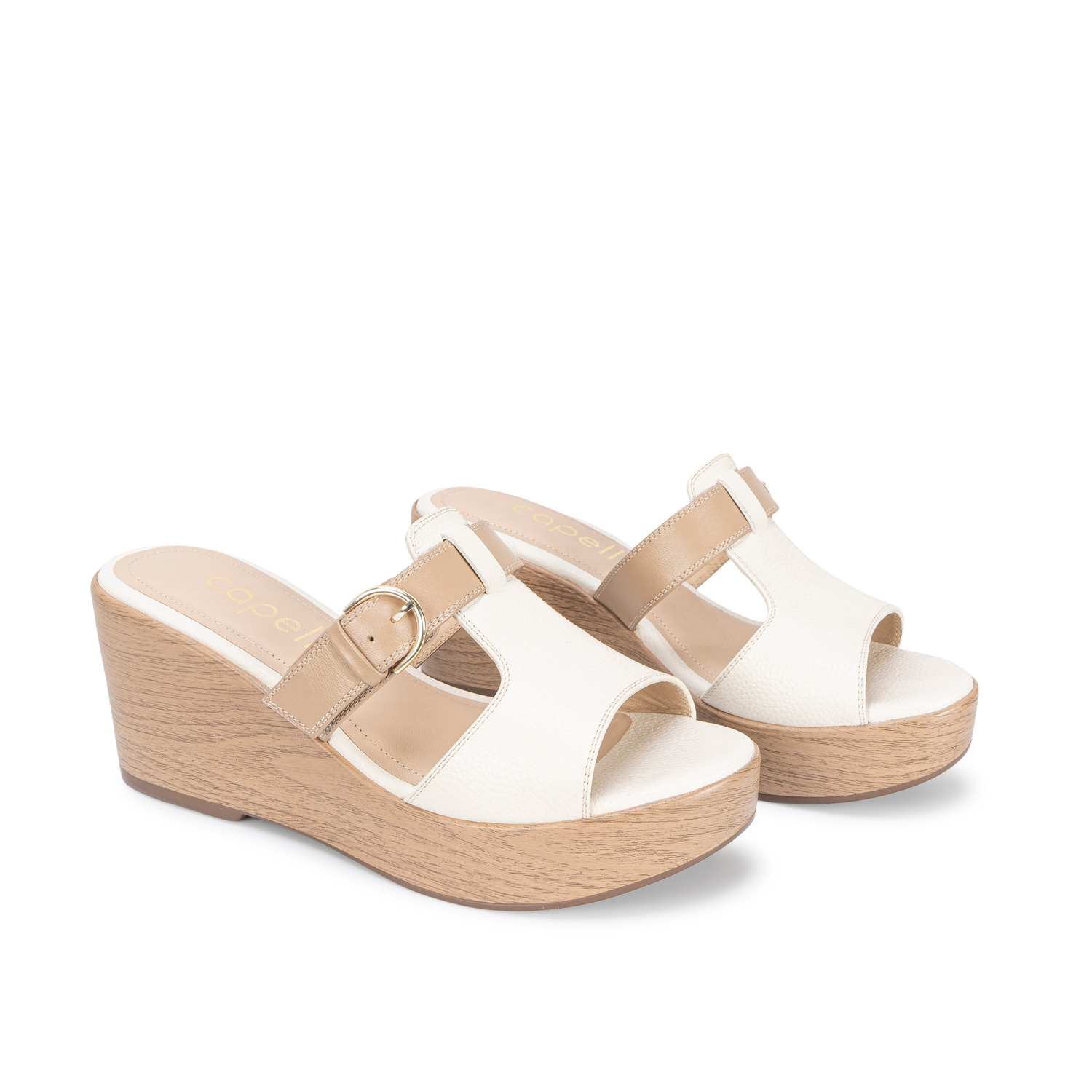 SANDALIA SLIDE CASUAL LINDA-2730 HUESO VIALE CUERO - 4