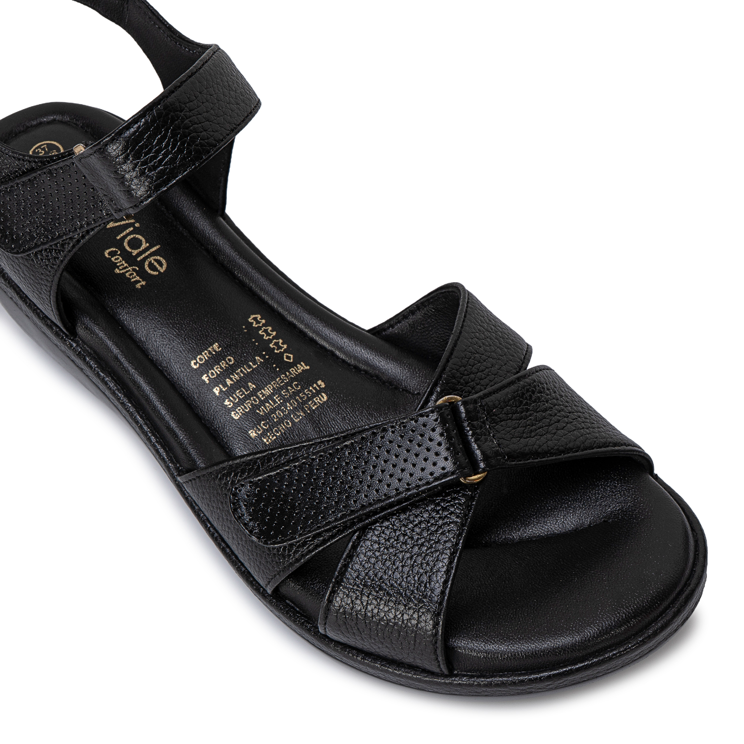 SANDALIA D'ORSAY CASUAL WIL-2701 NEGRO VIALE CUERO - 3