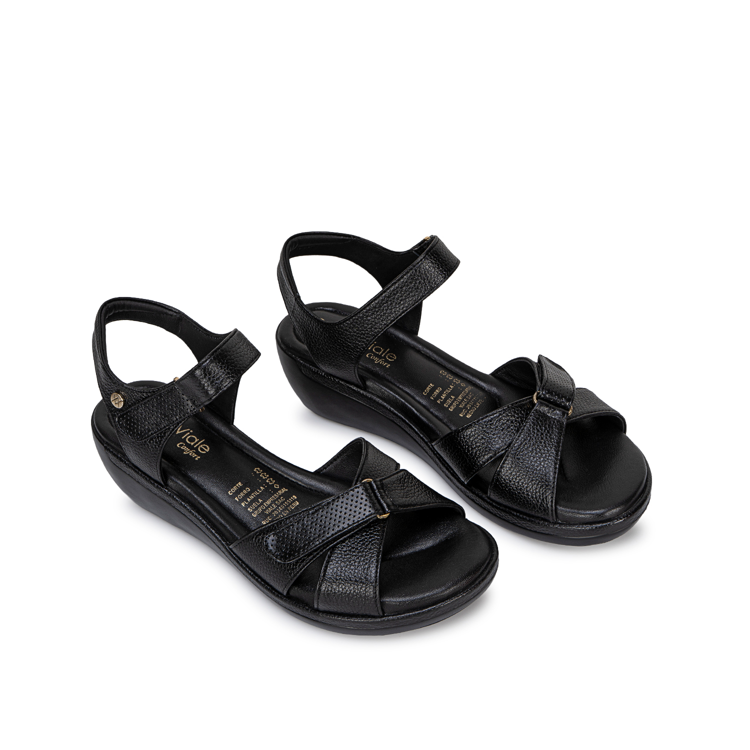 SANDALIA D'ORSAY CASUAL WIL-2701 NEGRO VIALE CUERO - 4