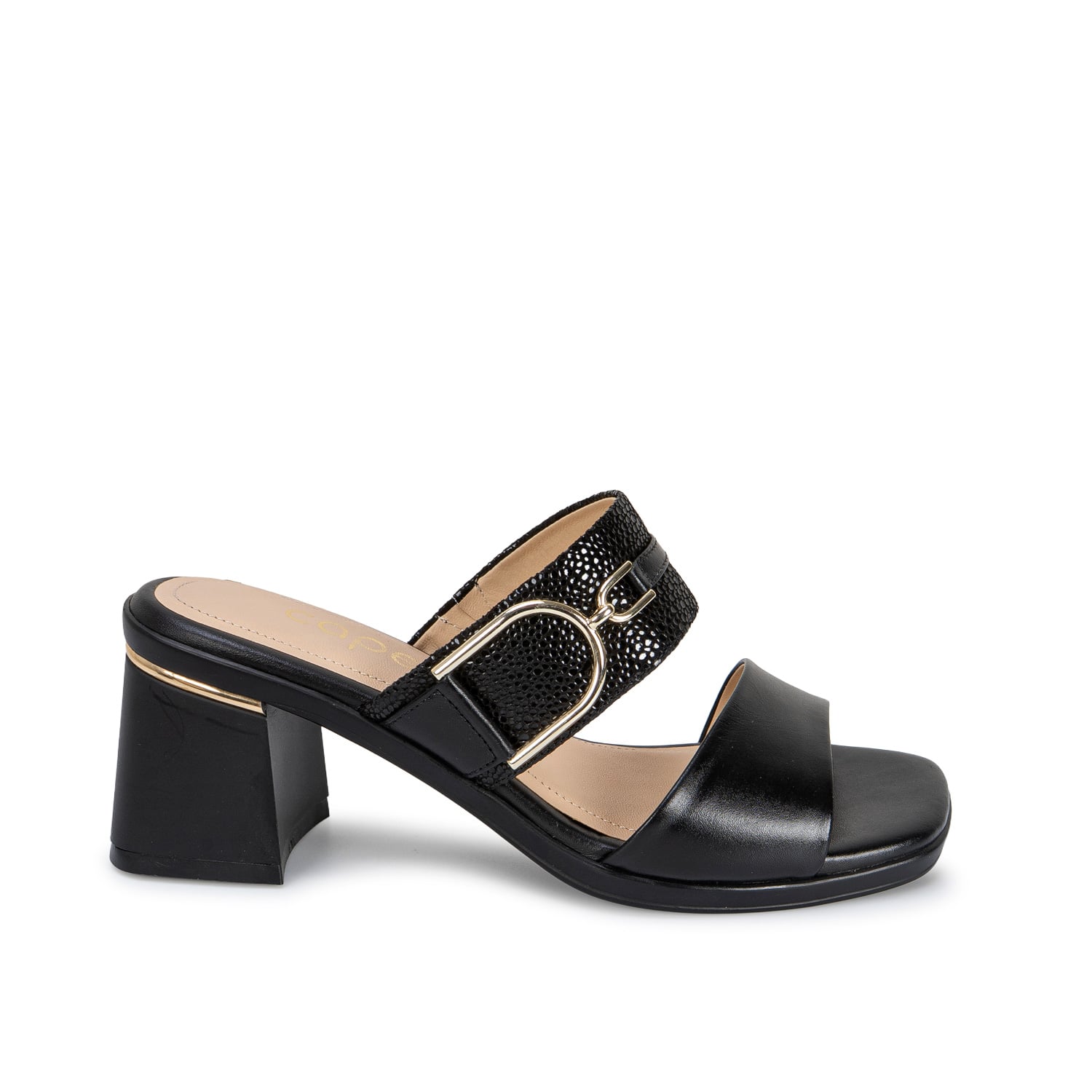 SANDALIA STRAP CASUAL LINDA-2707 NEGRO VIALE CUERO - 1