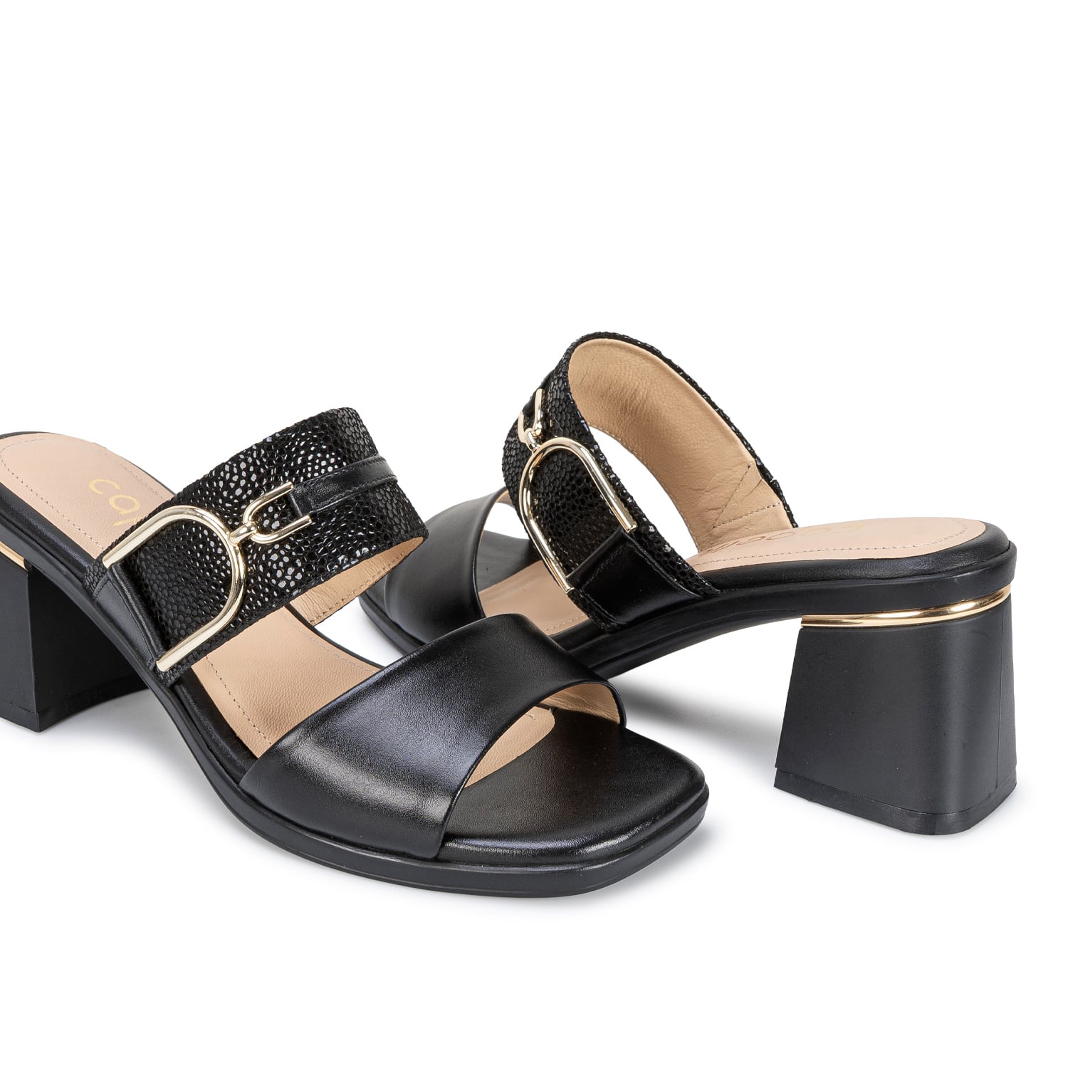 SANDALIA STRAP CASUAL LINDA-2707 NEGRO VIALE CUERO - 2