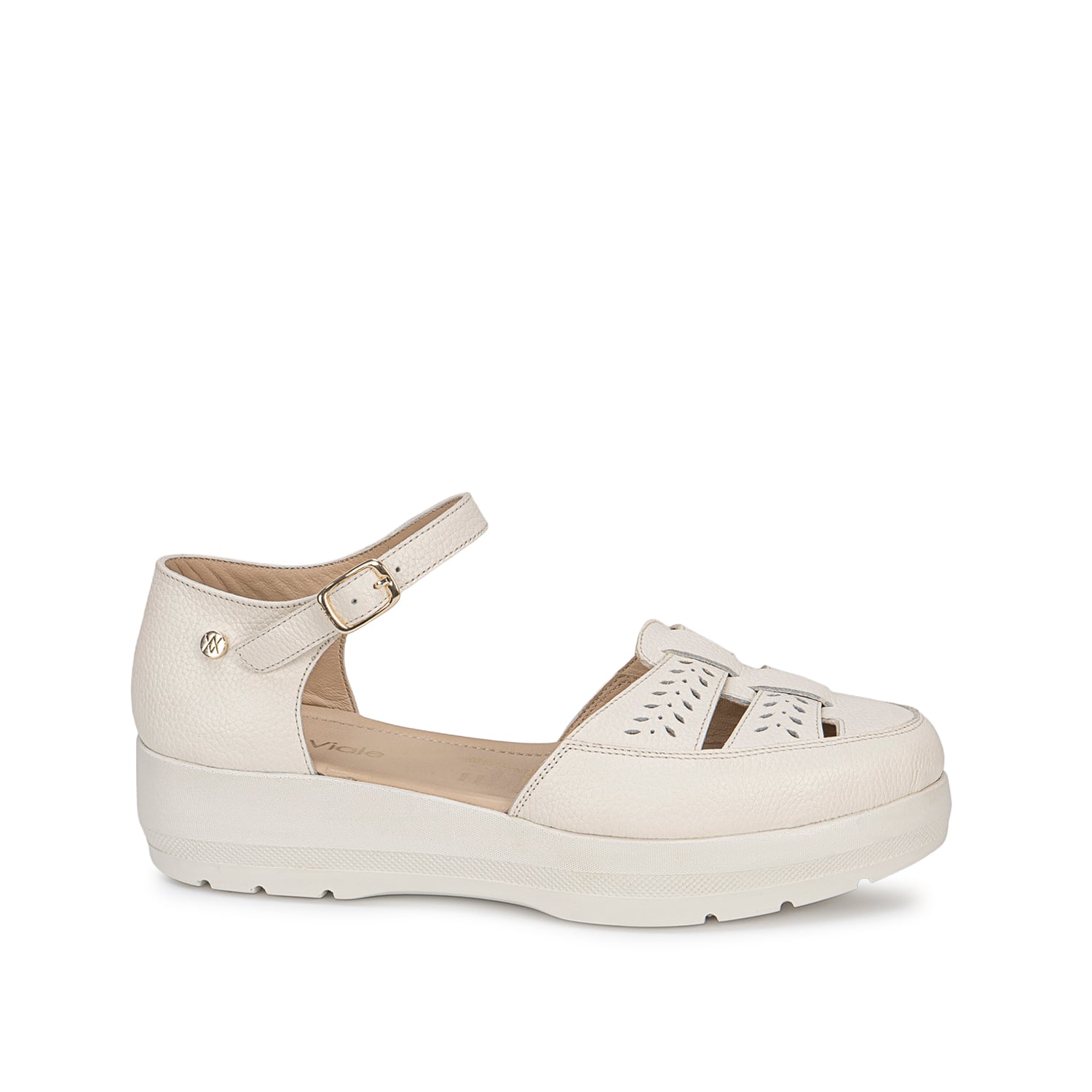 SANDALIA FRANCISCANA CASUAL ROXI-2701 MARFIL VIALE CUERO - 1