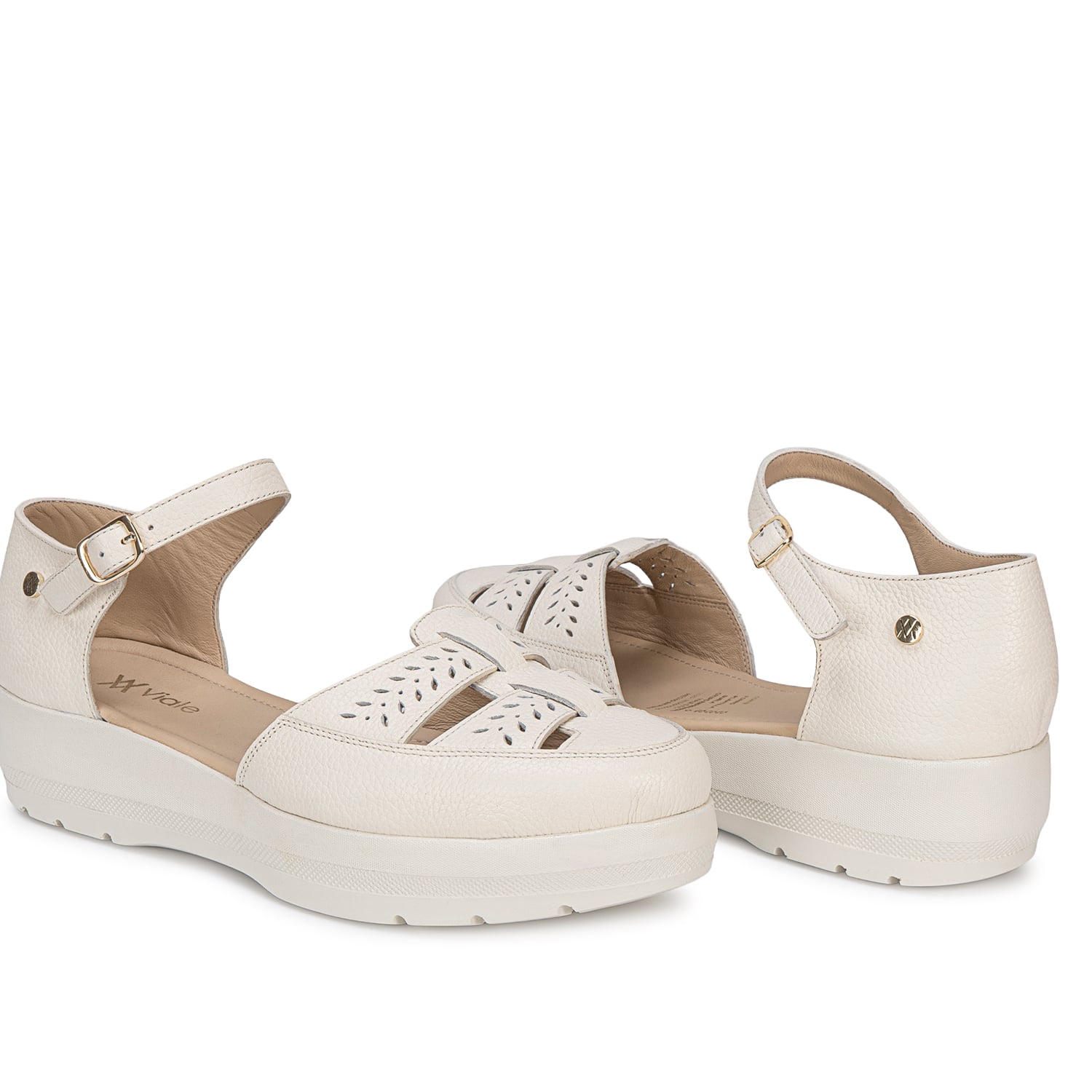 SANDALIA FRANCISCANA CASUAL ROXI-2701 MARFIL VIALE CUERO - 2