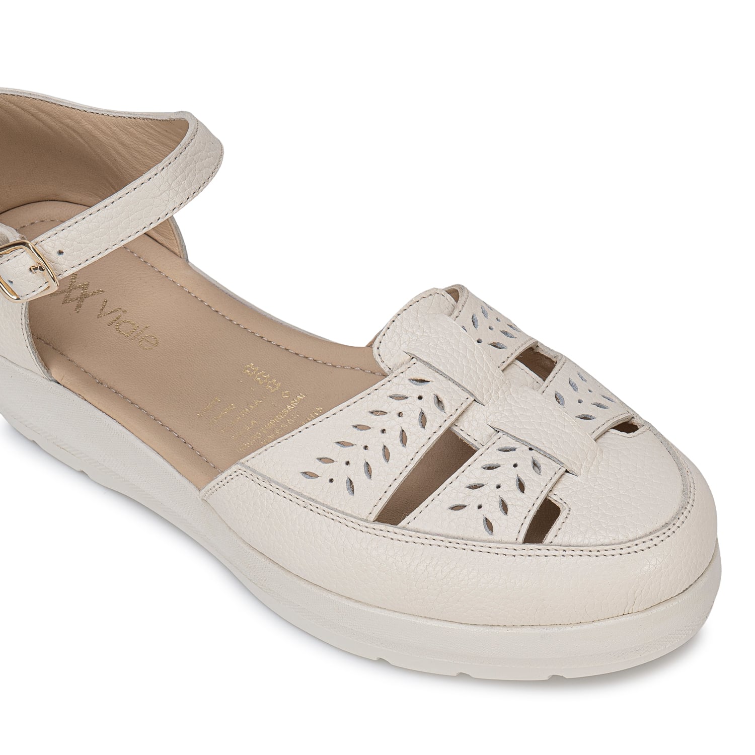 SANDALIA FRANCISCANA CASUAL ROXI-2701 MARFIL VIALE CUERO - 3