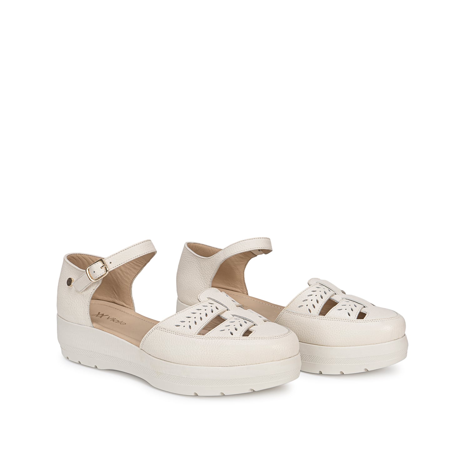 SANDALIA FRANCISCANA CASUAL ROXI-2701 MARFIL VIALE CUERO - 4