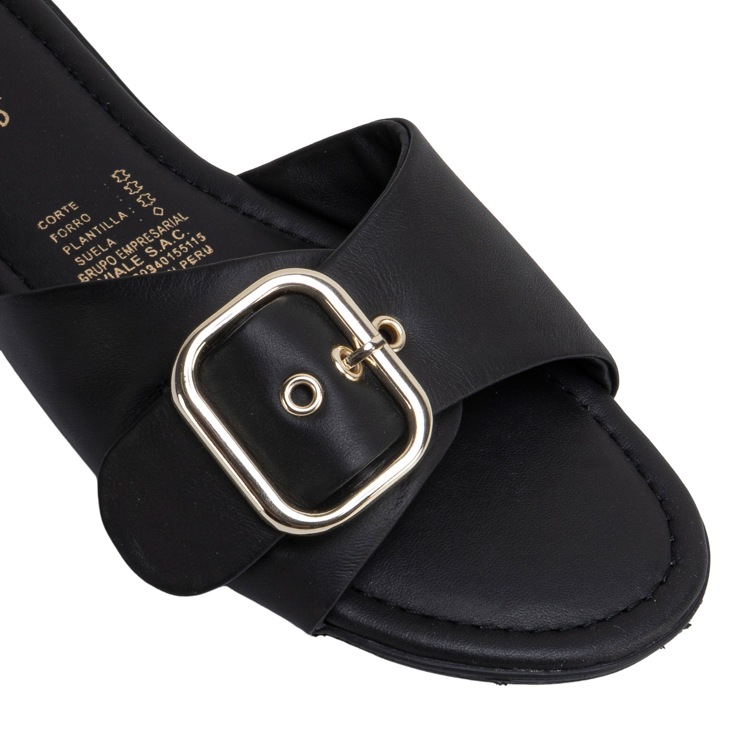 SANDALIA SLIDE CASUAL SILVI-2703 NEGRO VIALE CUERO - 3