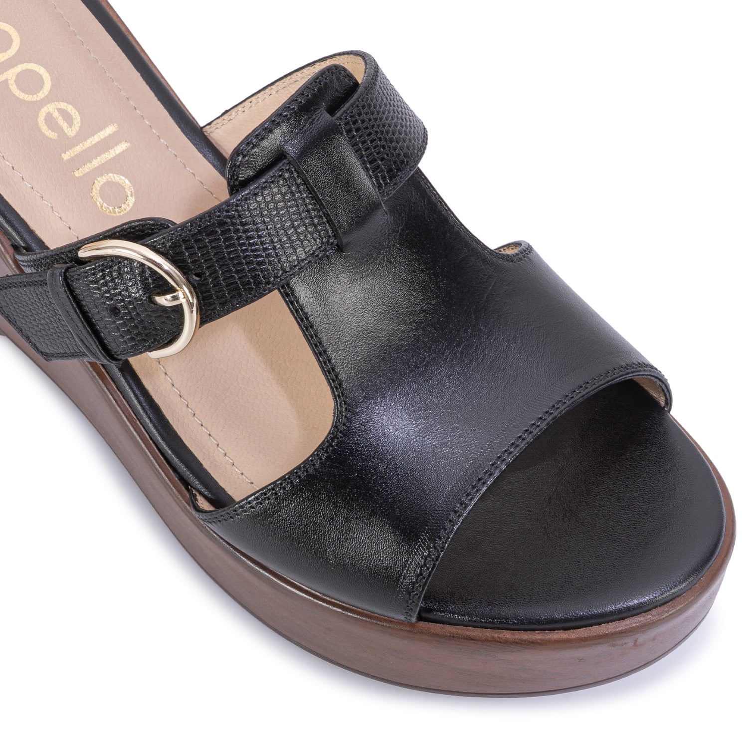SANDALIA SLIDE CASUAL LINDA-2730 NEGRO VIALE CUERO - 3
