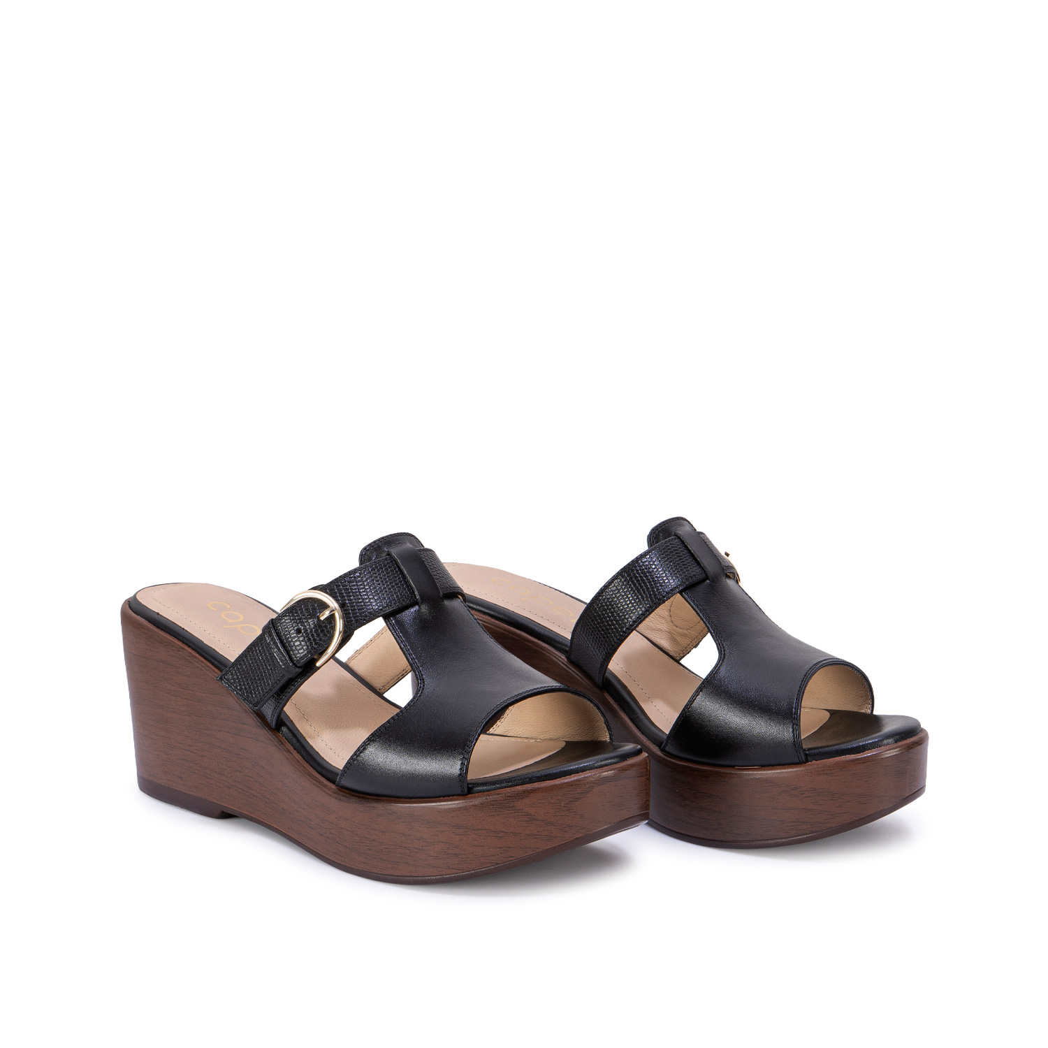 SANDALIA SLIDE CASUAL LINDA-2730 NEGRO VIALE CUERO - 4