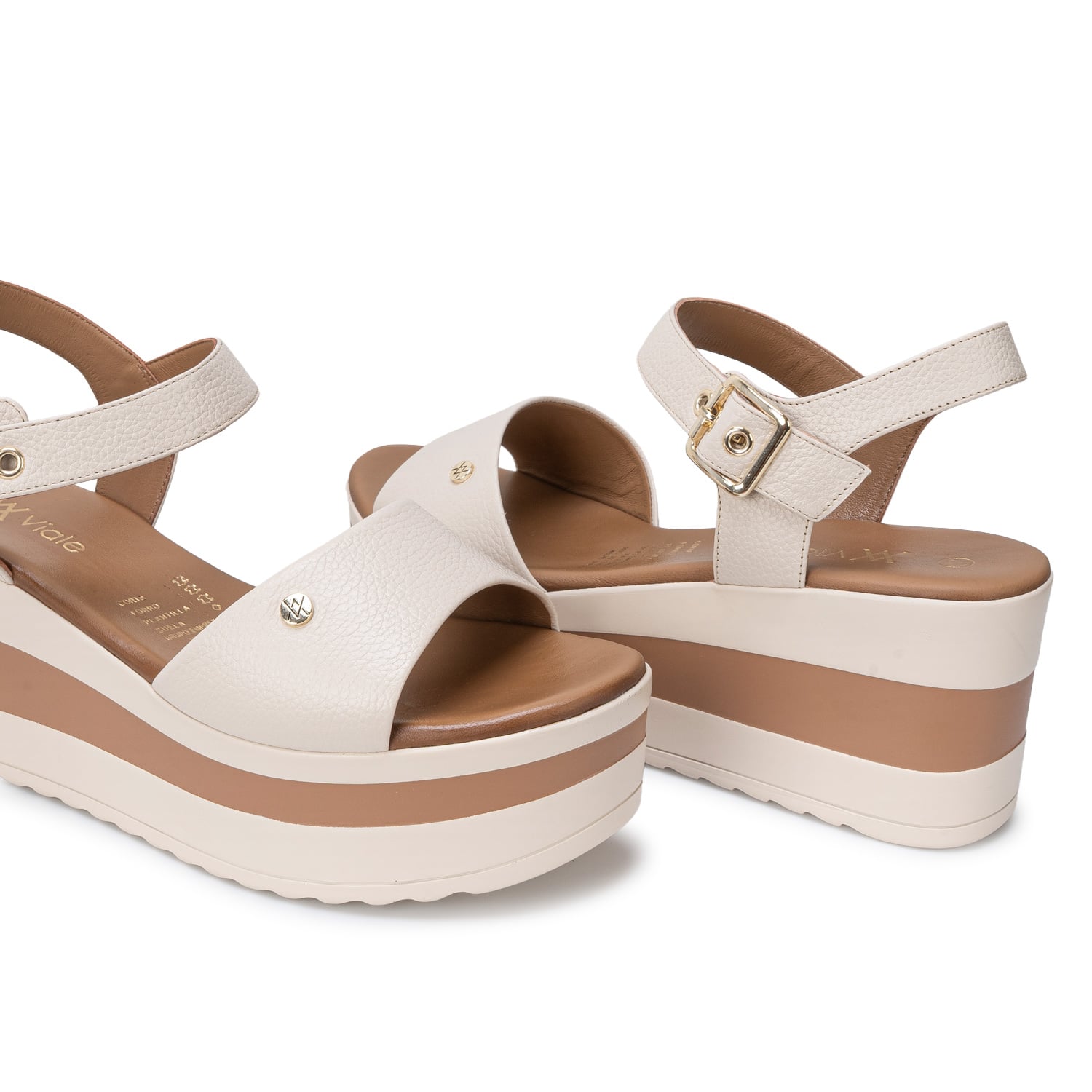 SANDALIA D'ORSAY CASUAL DAYA-2707 VAINILLA VIALE CUERO - 2