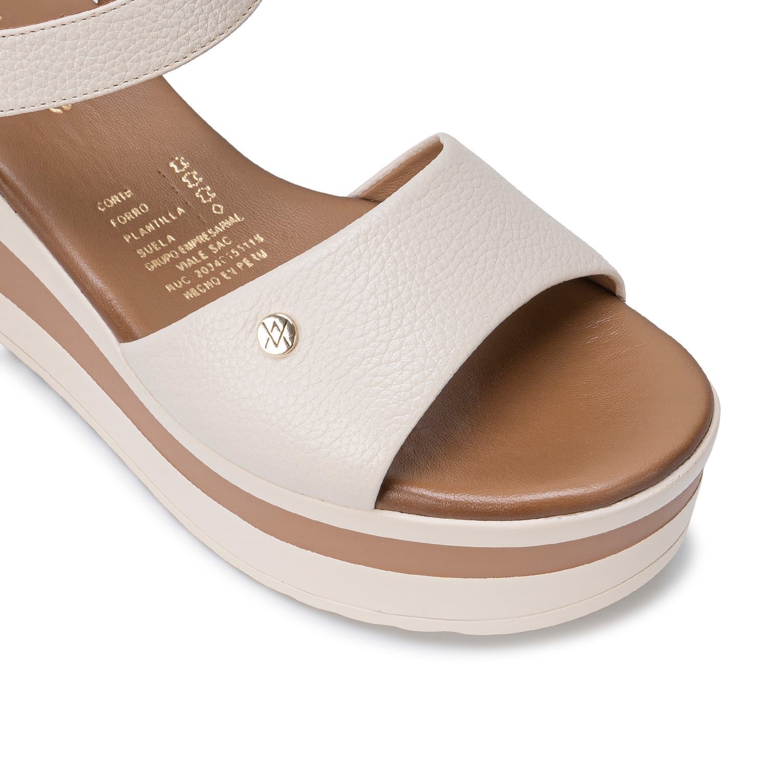 SANDALIA D'ORSAY CASUAL DAYA-2707 VAINILLA VIALE CUERO - 3