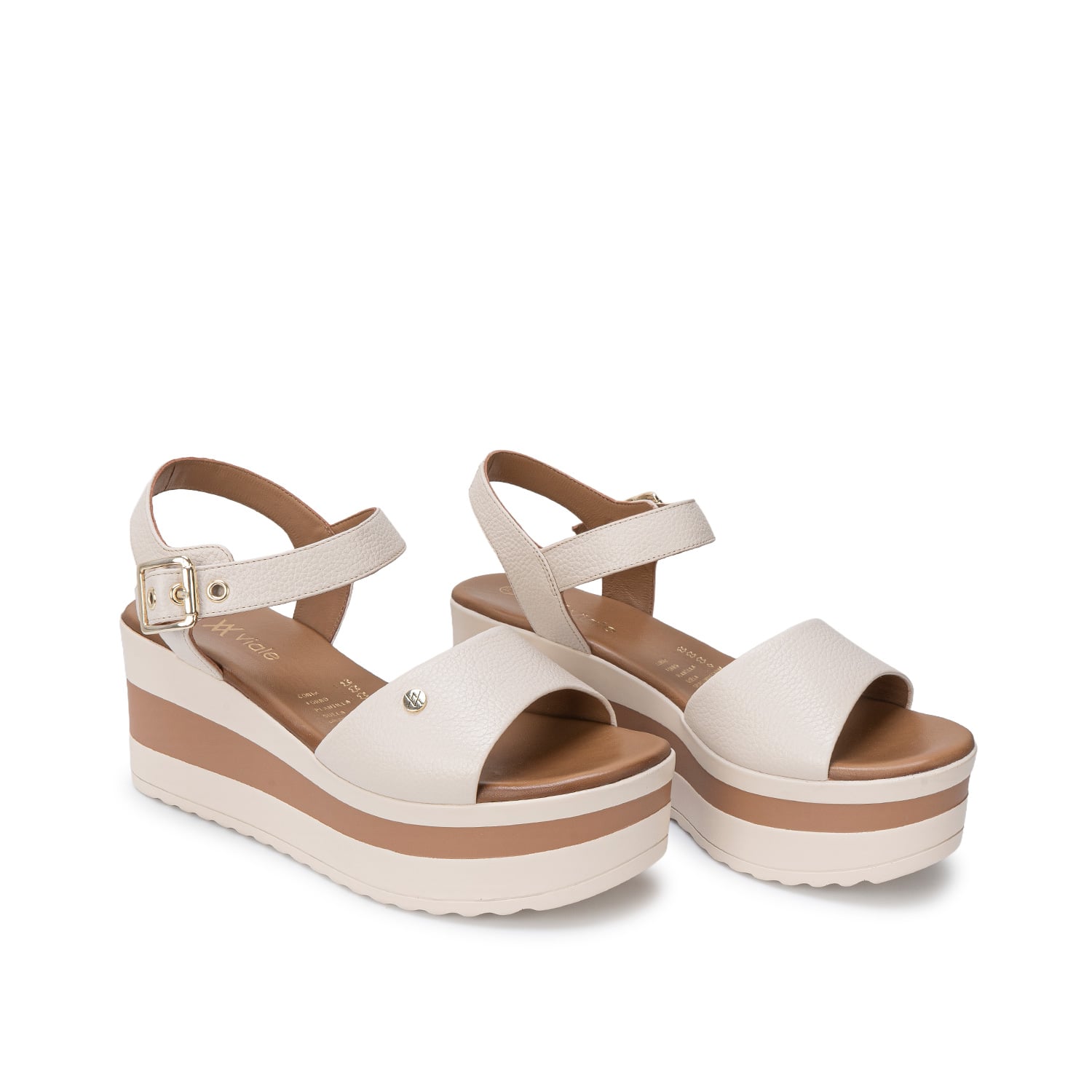 SANDALIA D'ORSAY CASUAL DAYA-2707 VAINILLA VIALE CUERO - 4