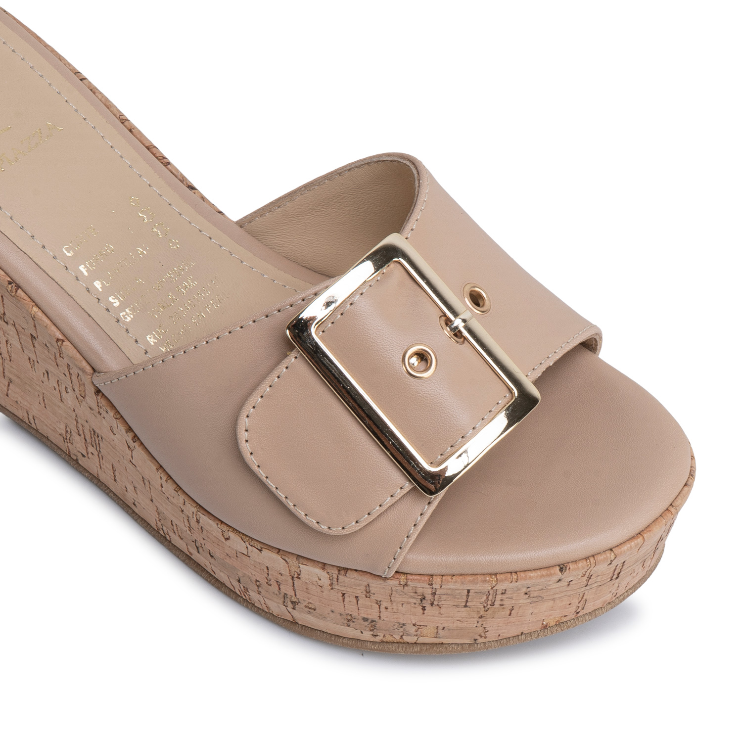 SANDALIA SLIDE CASUAL WAL-2722 BEIGE PIAZZA - 3