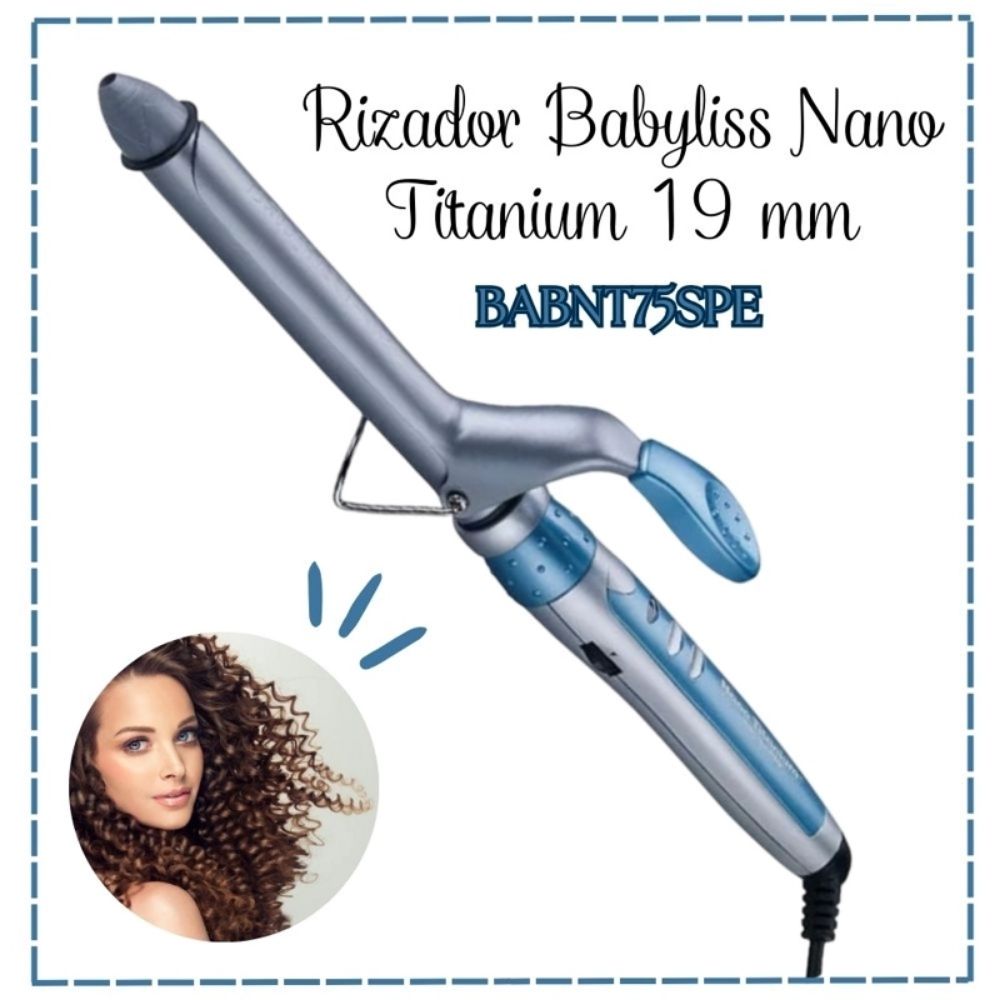 RIZADOR DE CABELLO BABYLISS PRO BABNT75S PE BABYLISSPRO NANO TITANIUM 3/4" 19MM 401°F - 1