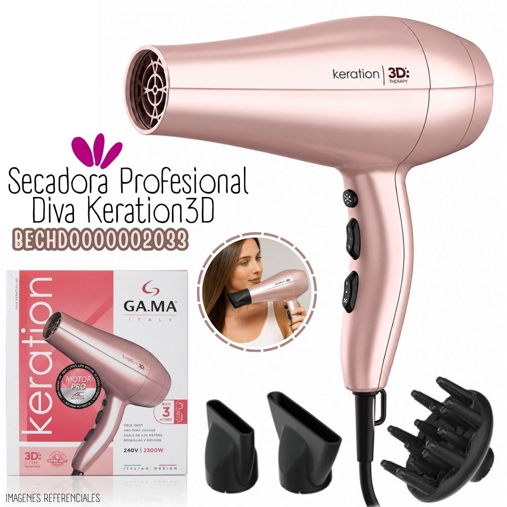 SECADORA  DE CABELLO GAMA PROFESIONAL KERATION THERAPY 3D - 1