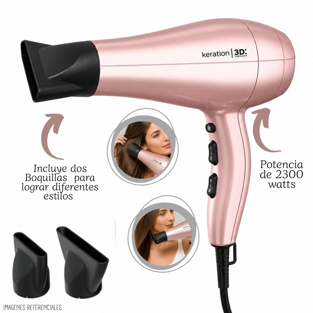 SECADORA  DE CABELLO GAMA PROFESIONAL KERATION THERAPY 3D - 4