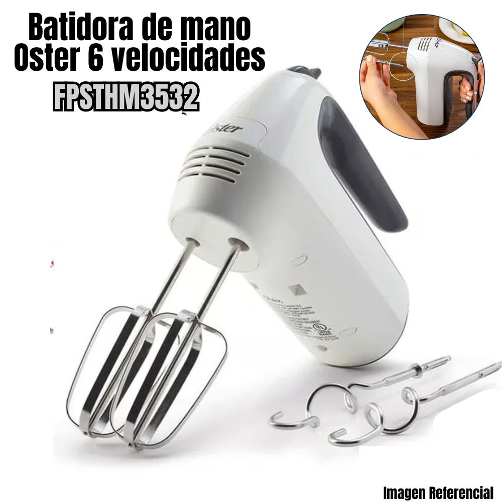 BATIDORA DE MANO OSTER CON 6 VELOCIDADES + FUNCION TURBO - FPSTHM3532 - 1