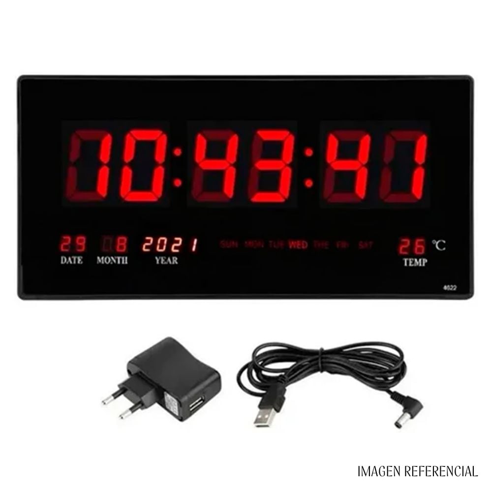 RELOJ RECTANGULAR DE PARED CON PANTALLA DIGITAL - 2