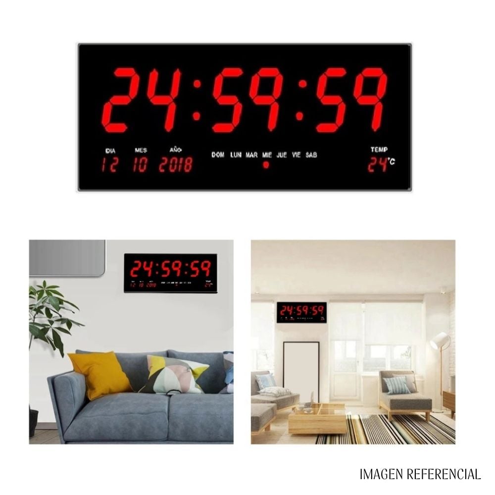 RELOJ RECTANGULAR DE PARED CON PANTALLA DIGITAL - 3