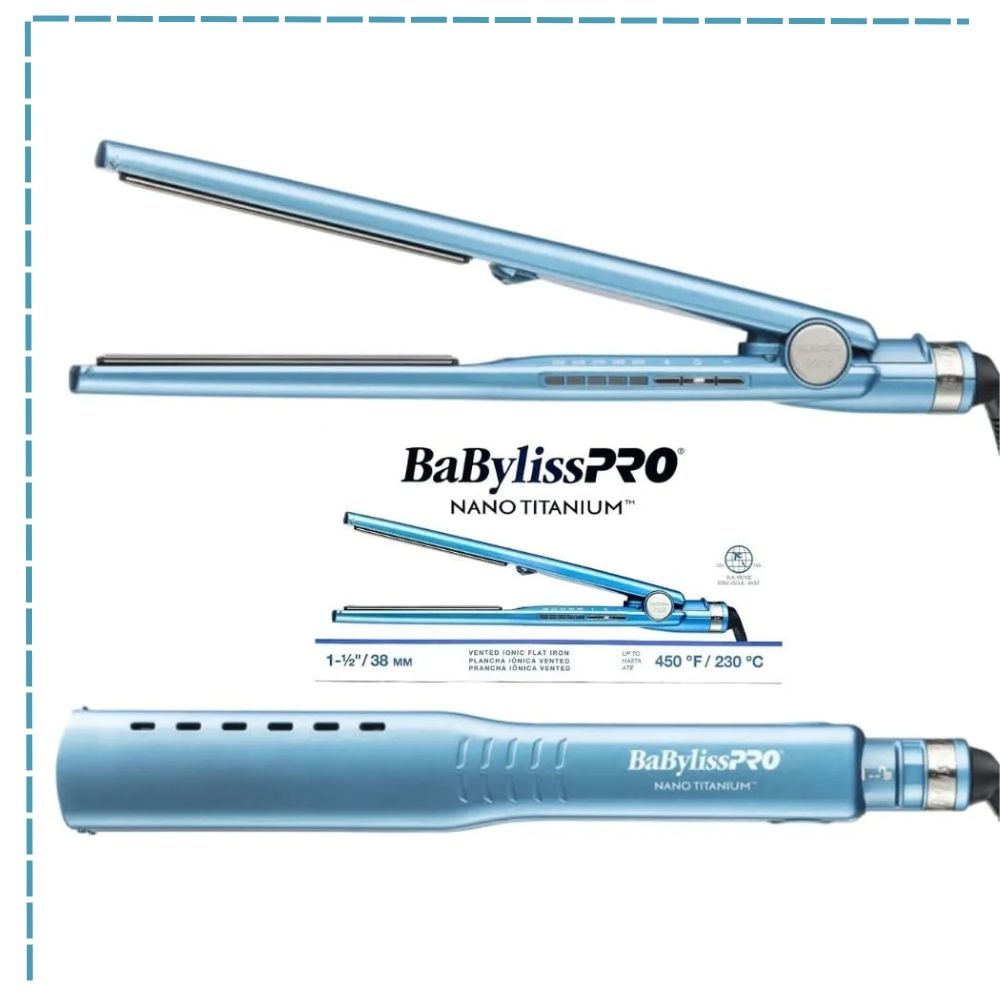 PLANCHA ALISADORA DE CABELLO BABYLISS PRO BNT4093TPE NANO TITANIO BABYLISSPRO NANO TITANIUM 38MM 1 ½ - 2