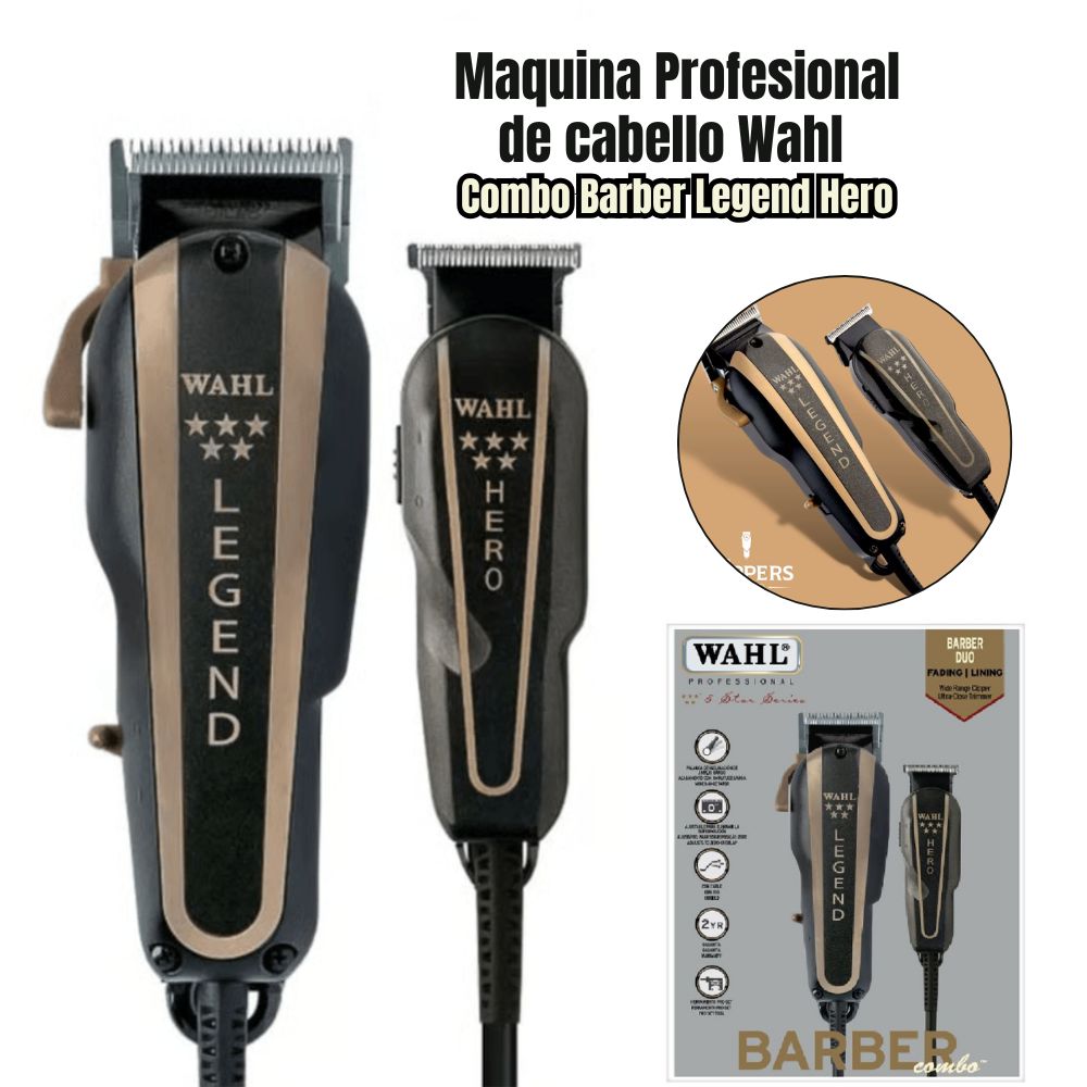 MAQUINA WAHL 08180-118 COMBO BARBER LEGEND HERO - 1
