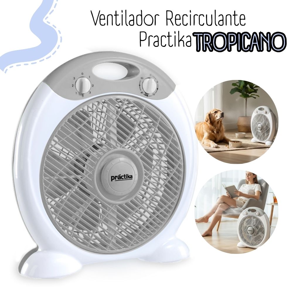 VENTILADOR DE MESA RECIRCULADOR PRACTIKA BOX FAN 35 WATTS 10" - 1