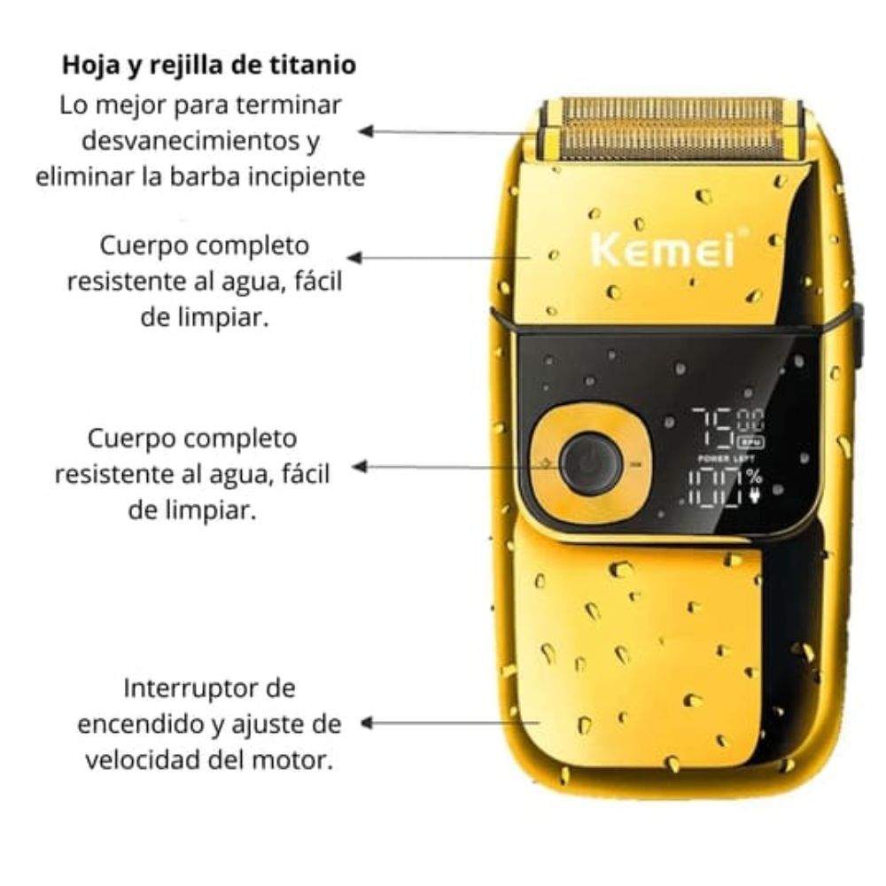 SHAVER KEMEI DIGITAL C/PATILLERO 2 EN 1 KM2028 - 5