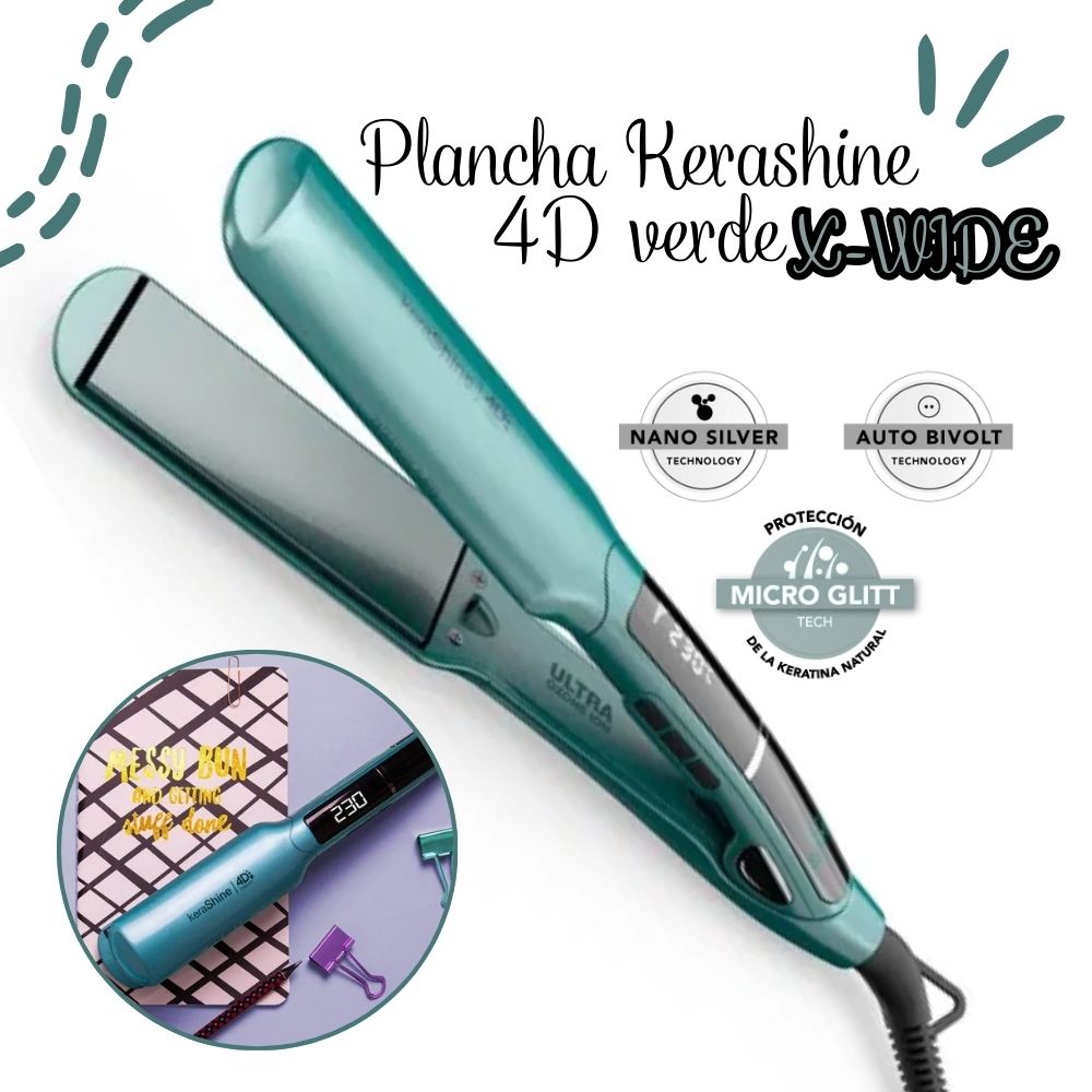 Plancha Alisadora GAMA Kerashine 4D verde X-WIDE - BECHS0000002129 - 1