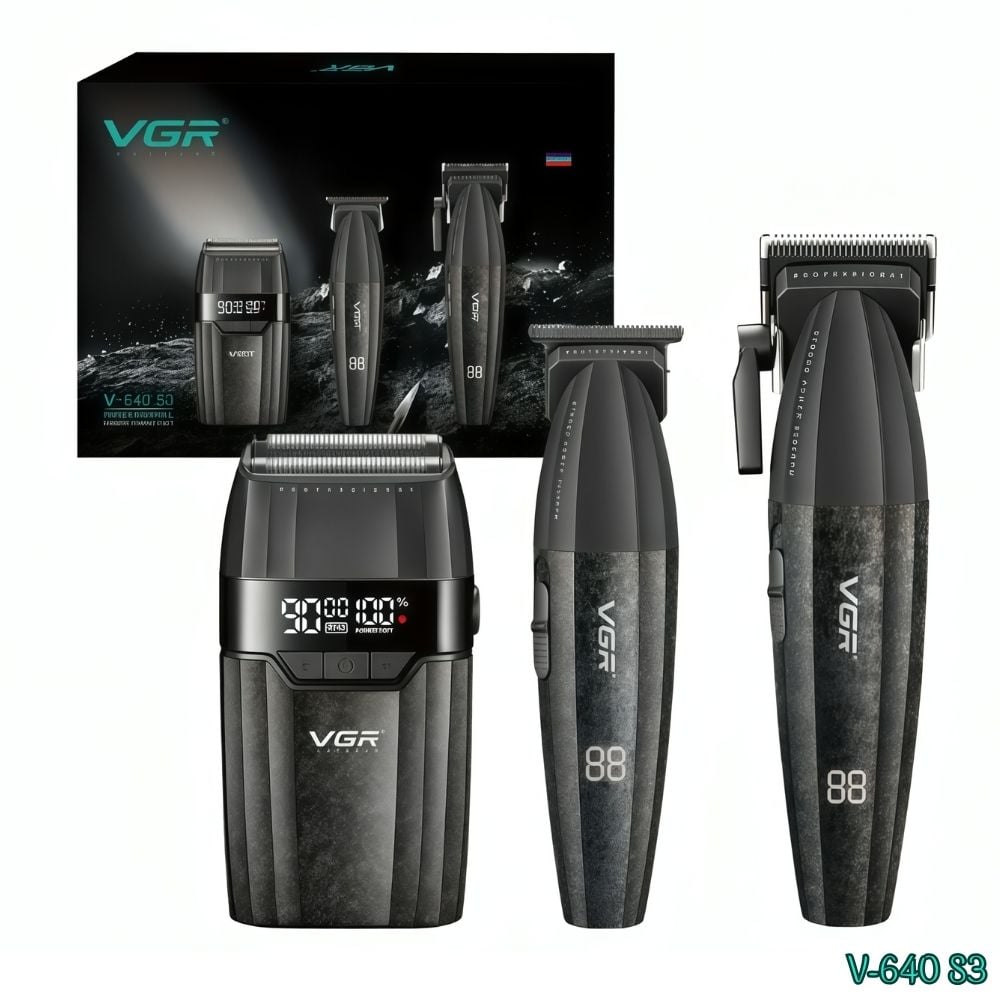 TRICOMBO BARBER VGR TRIMMER + CLIPPER + SHAVER V-640 S3 - 4